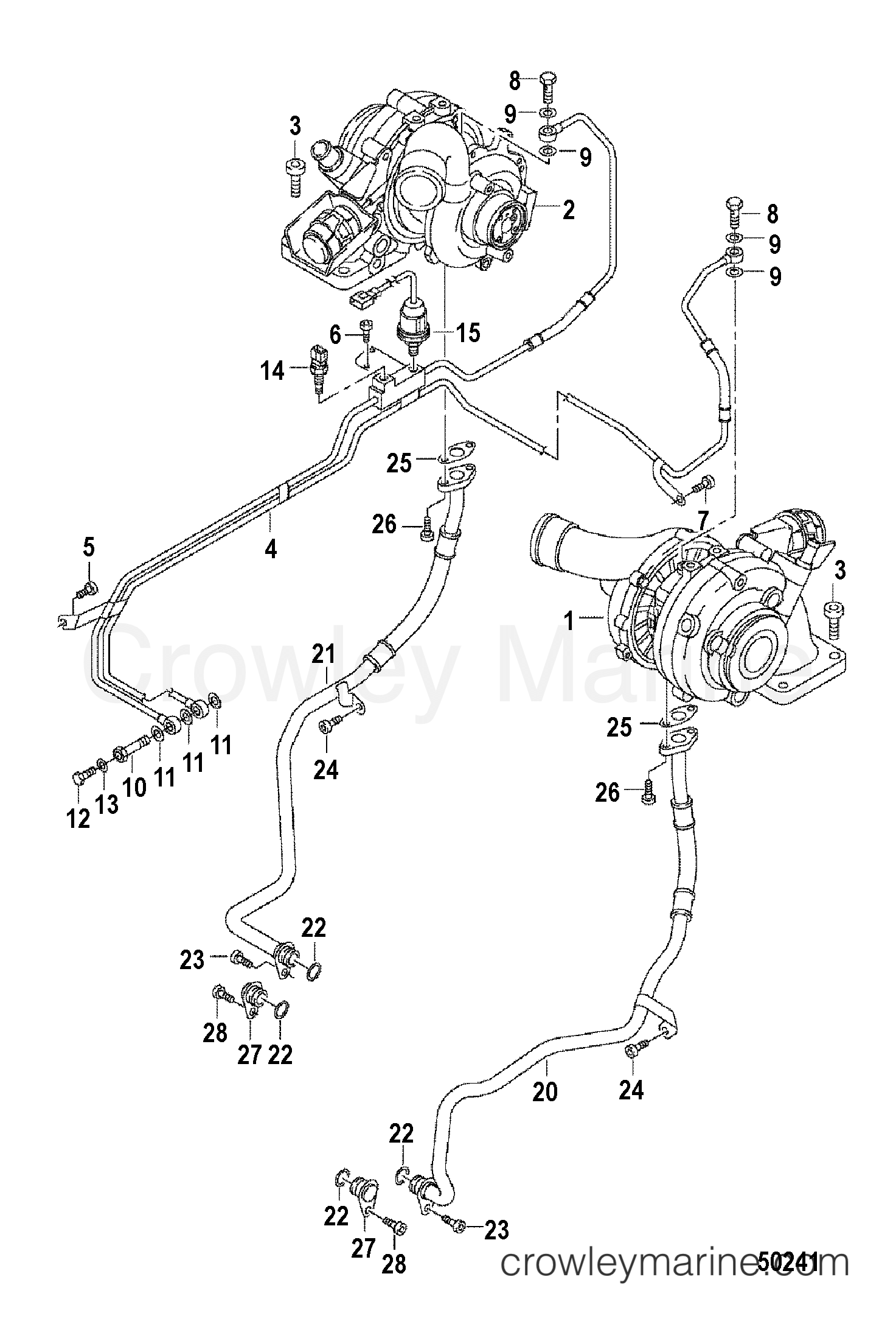2012 Inboard Engine 4.2L TDI - 3D420002D - TURBOCHARGER