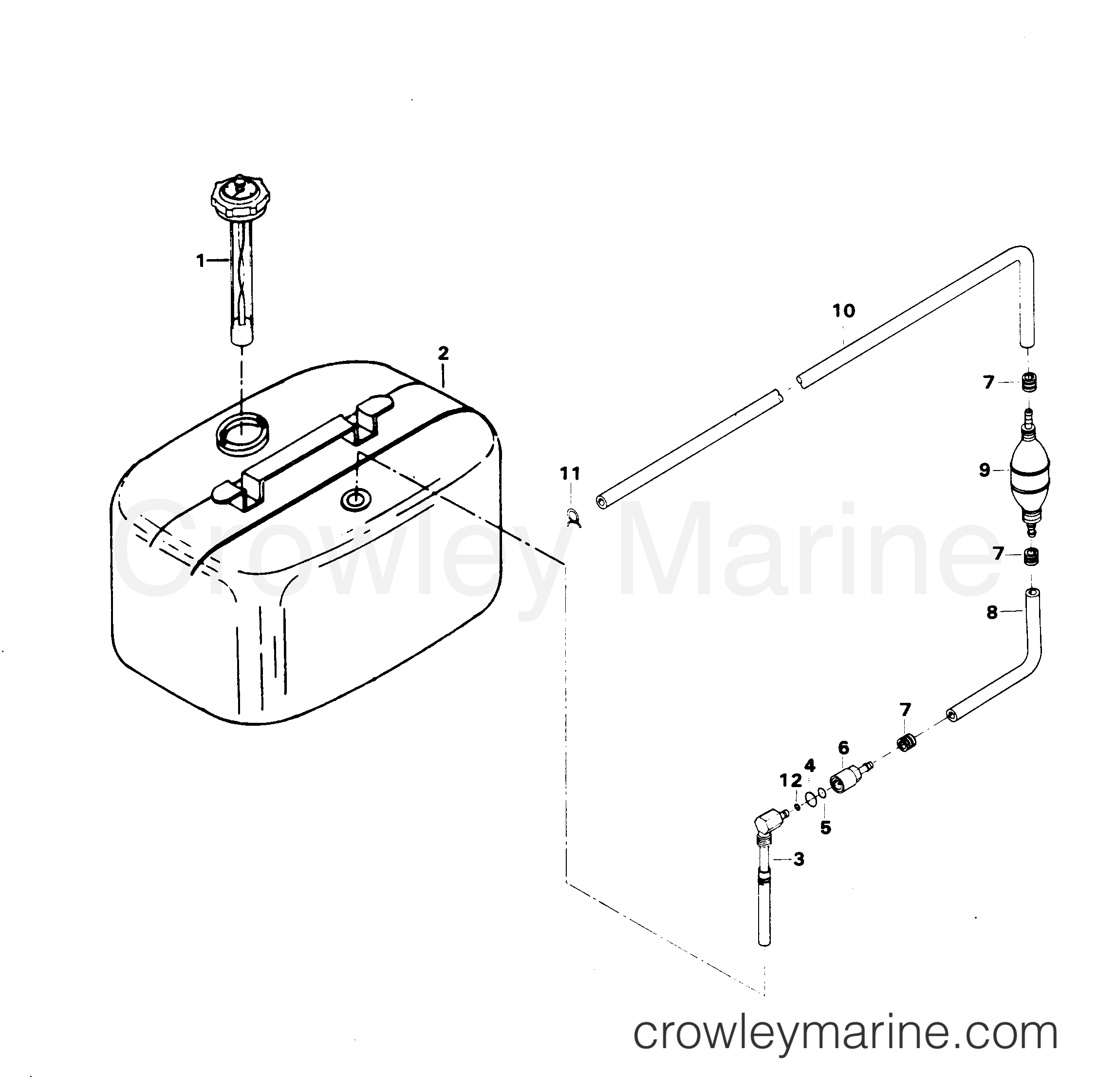 1983 Outboard 85 - 856X3L [Force] - FUEL TANK AND LINE