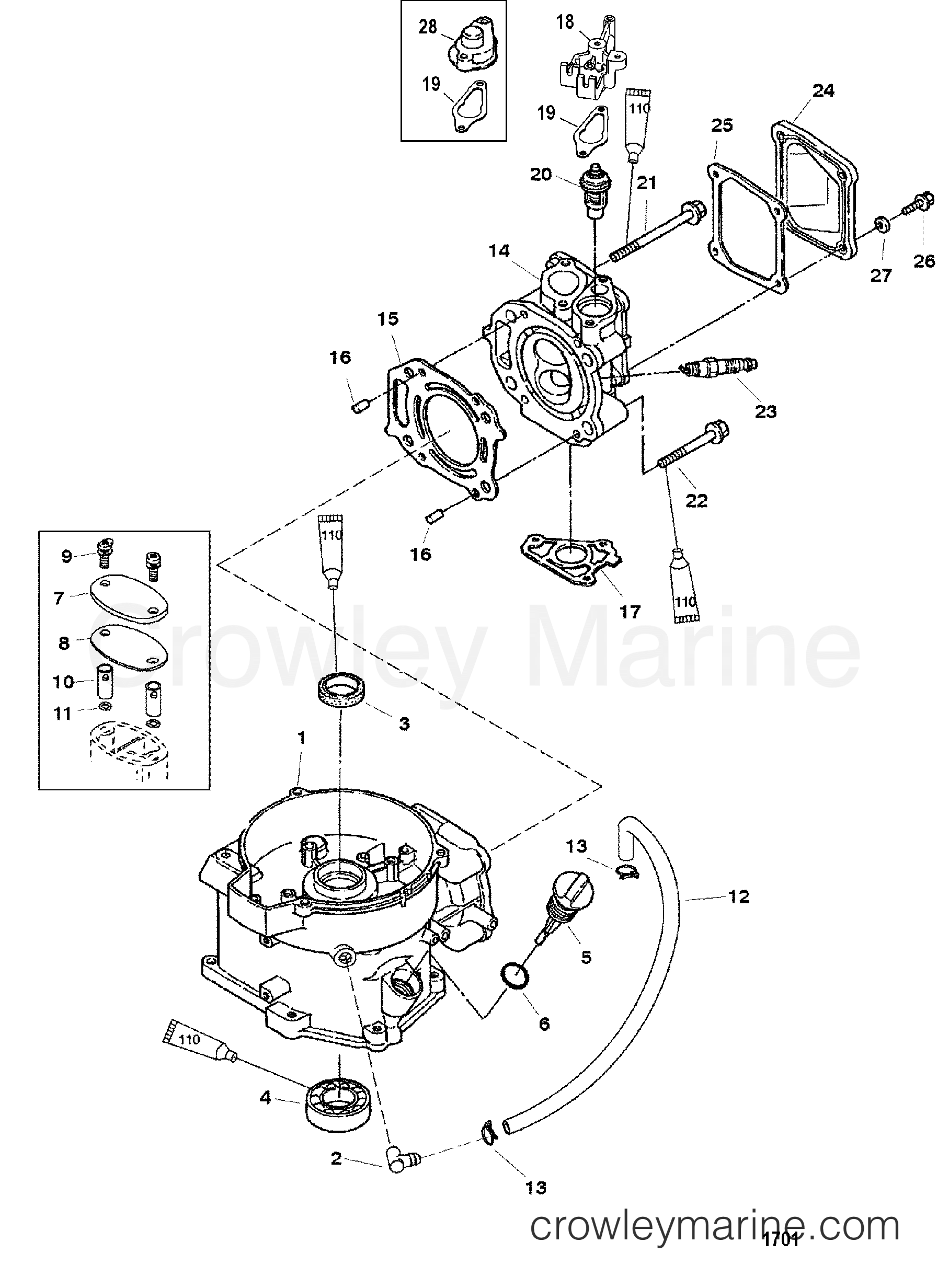 2001 Outboard 4 [ML 4] - 7F04211KL - CYLINDER BLOCK