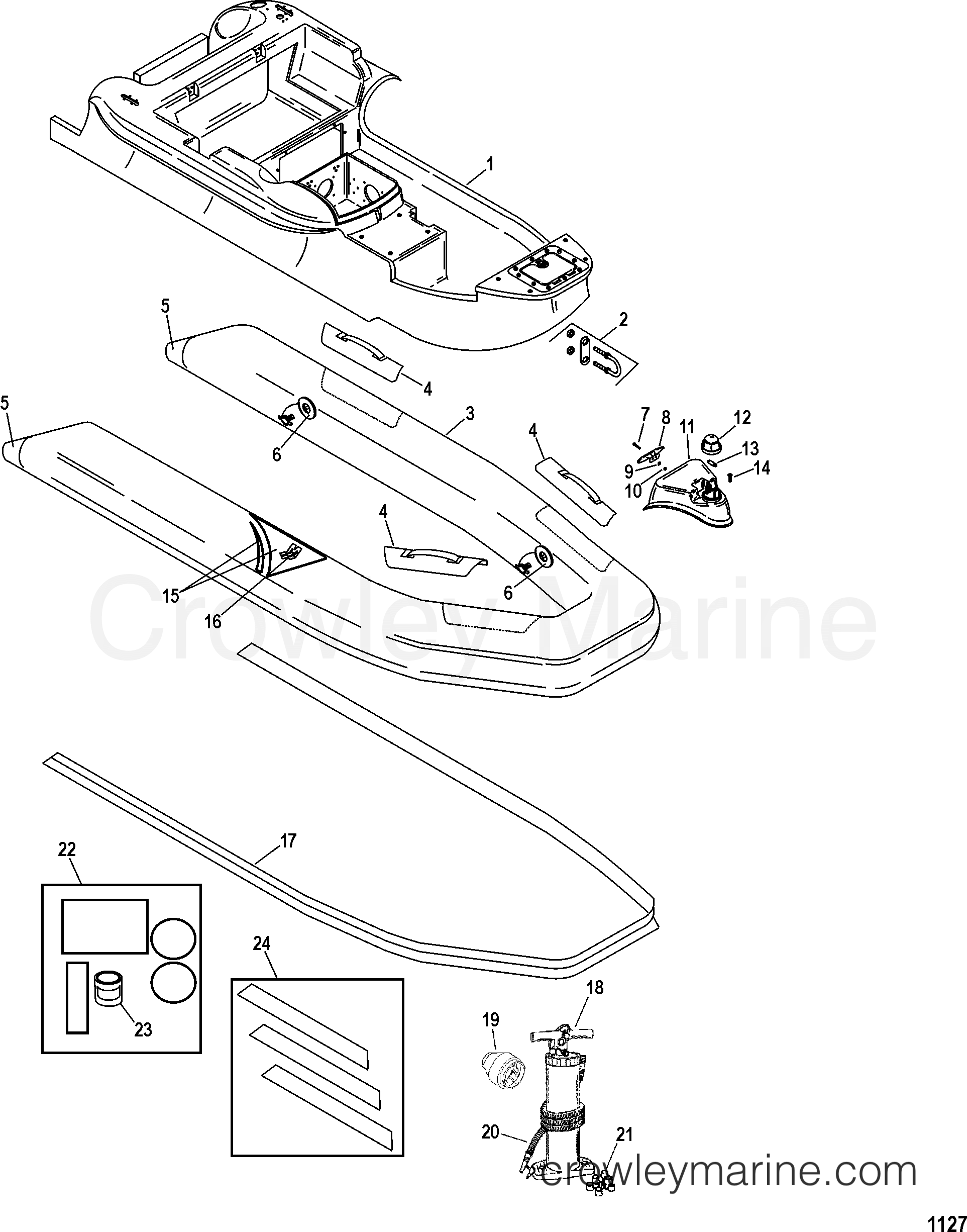 HULL AND TUBE COMPONENTS - 2004 Inflatable Boat - [REL - 2004 ...