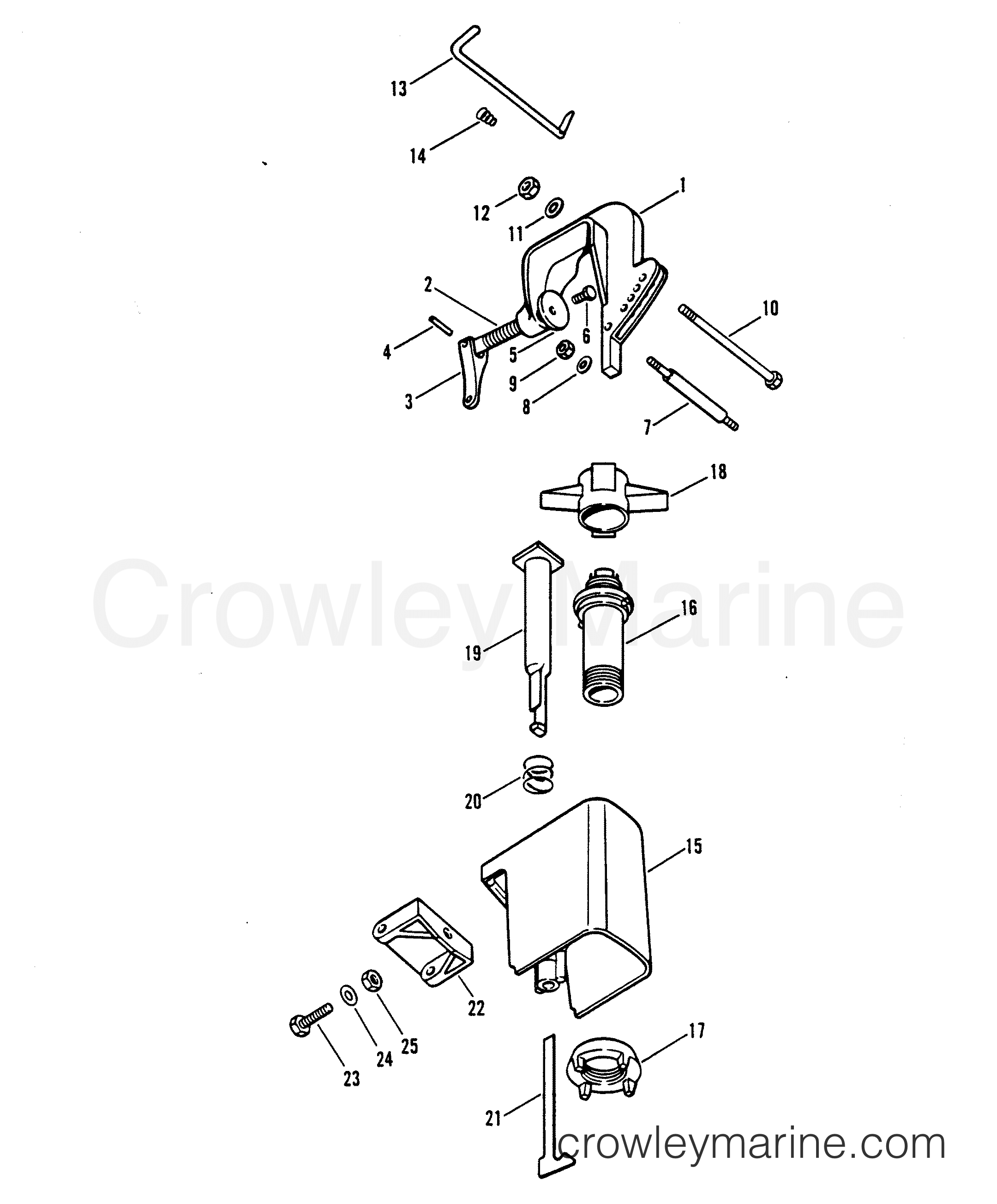 SWIVEL AND CLAMP BRACKETS (T28, T33) 1993 Electric Trolling Motor