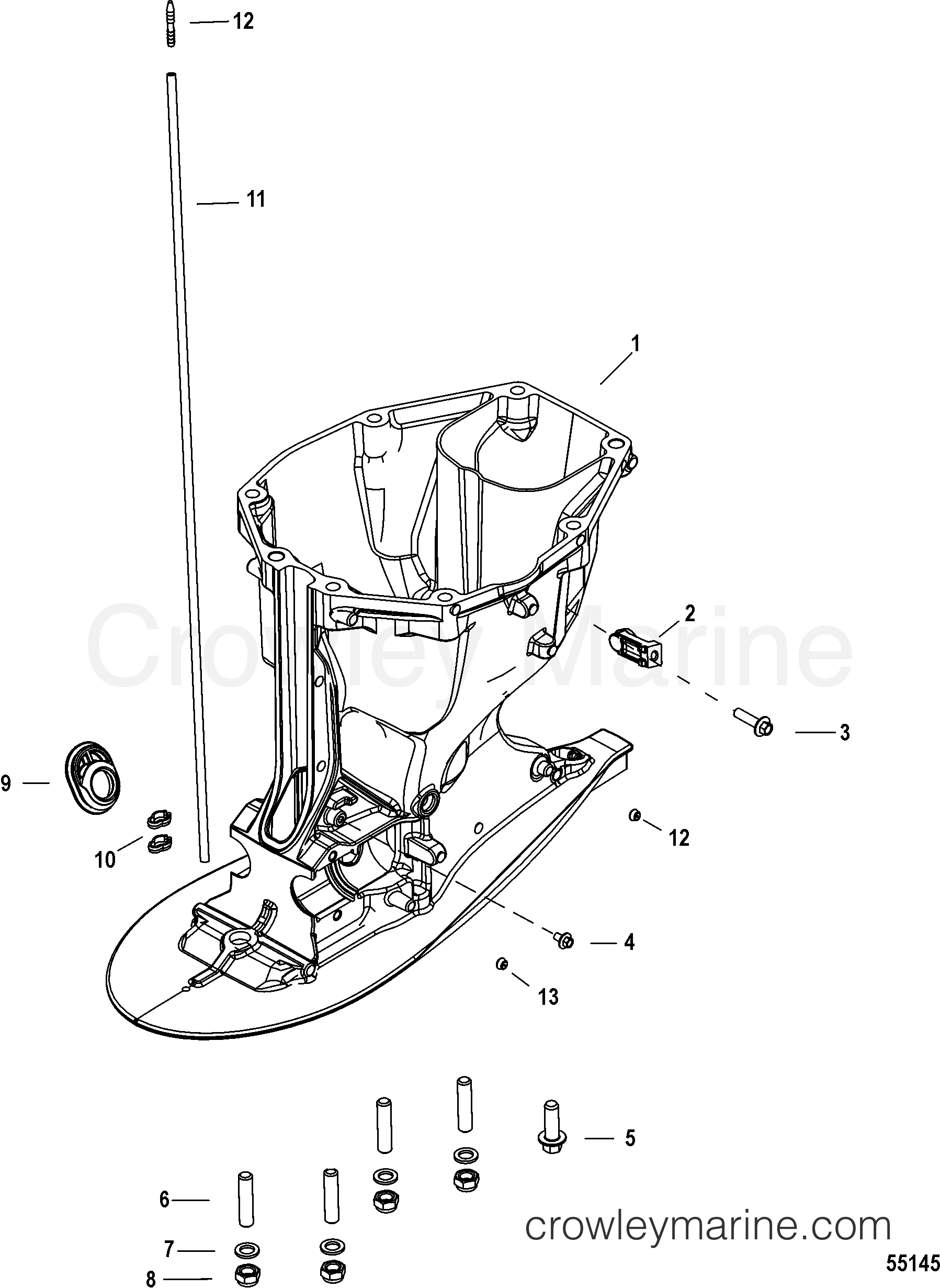 Serial Range Outboard 90 EFI (4-STROKE) - 2B080987 & Up - DRIVESHAFT HOUSING