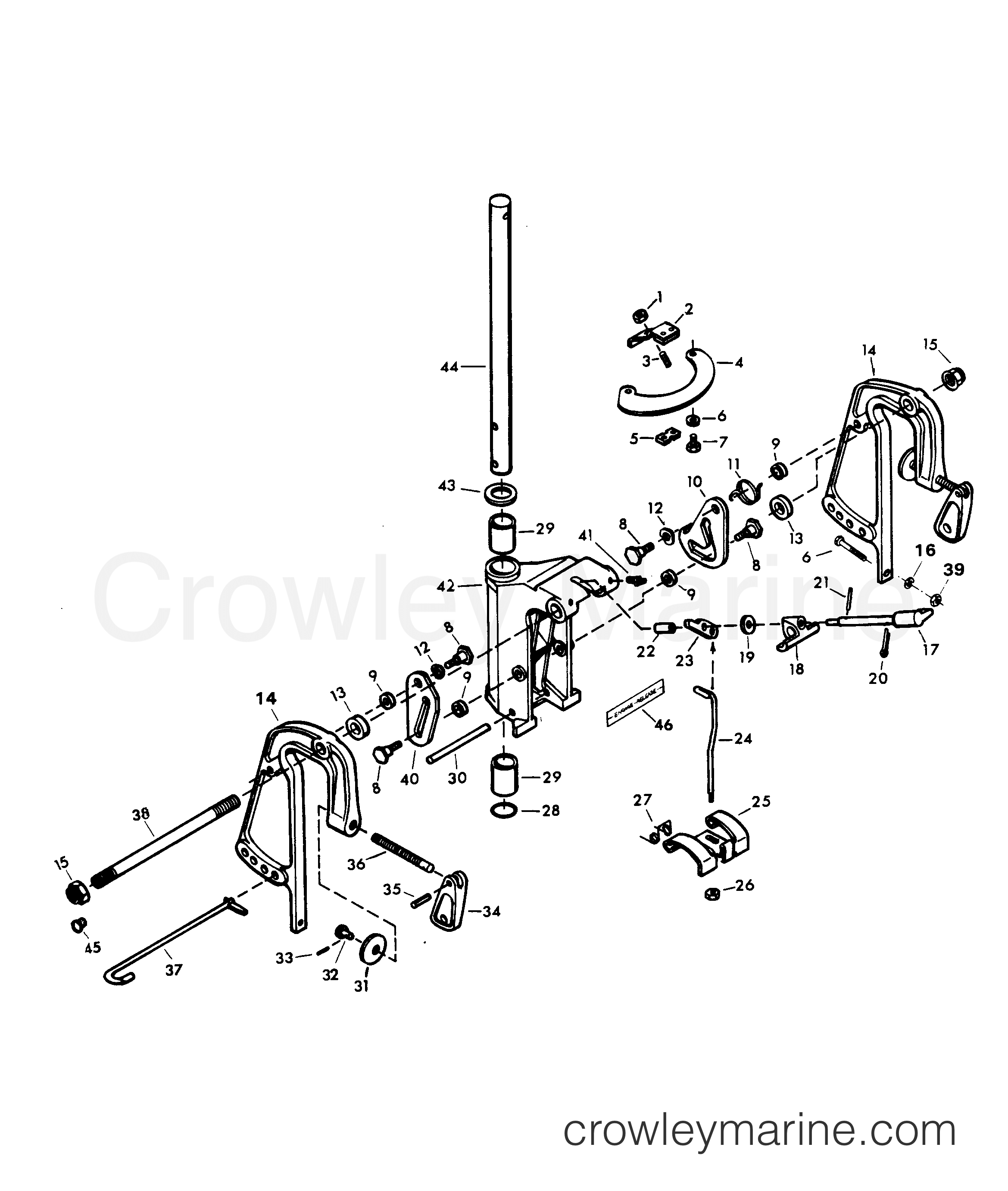 1981 Outboard 20 - H0202B81M - SWIVEL BRACKET GROUP