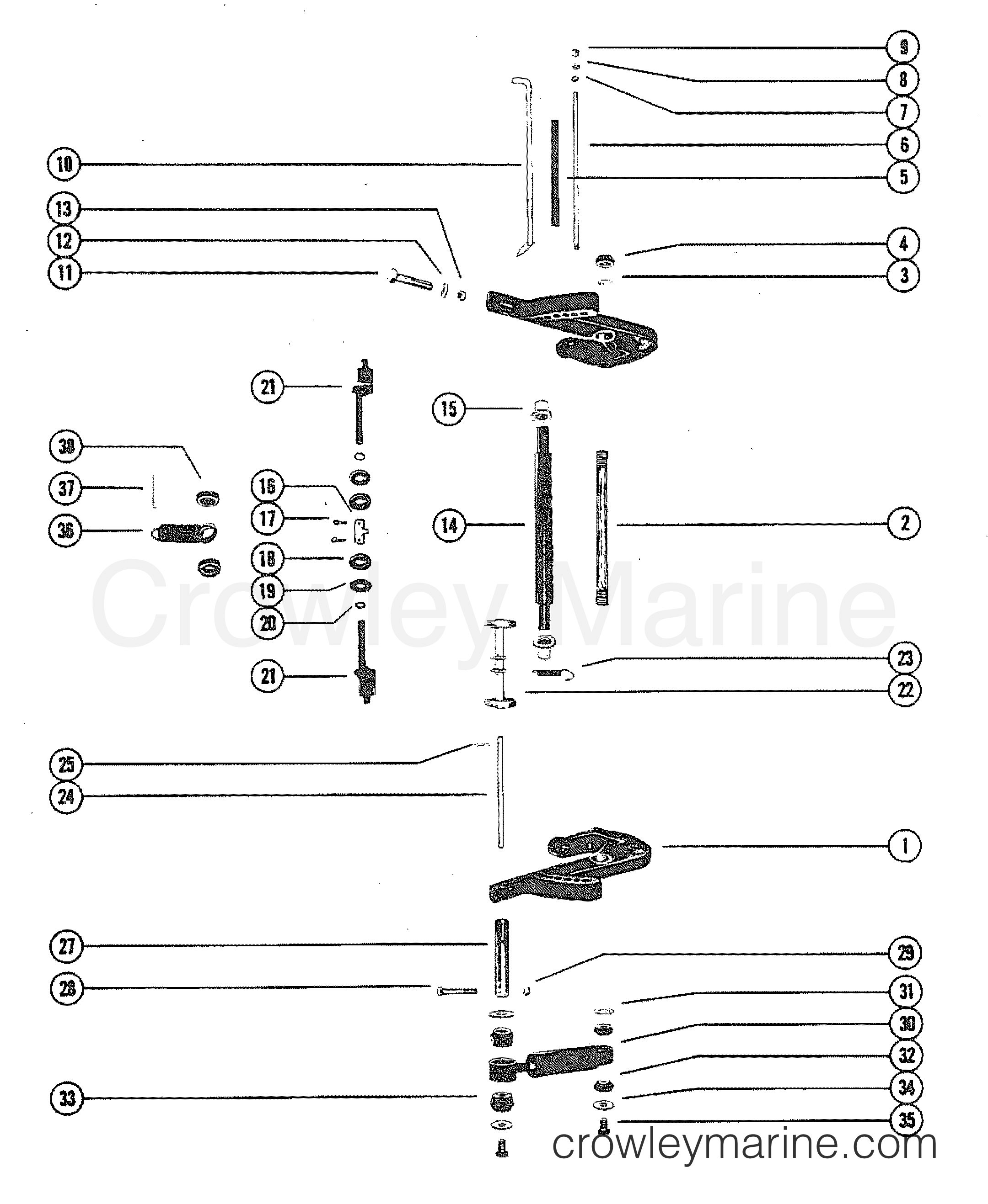 TRANSOM BRACKET 1980 Outboard 115 [ELPT] 1115620 Crowley Marine