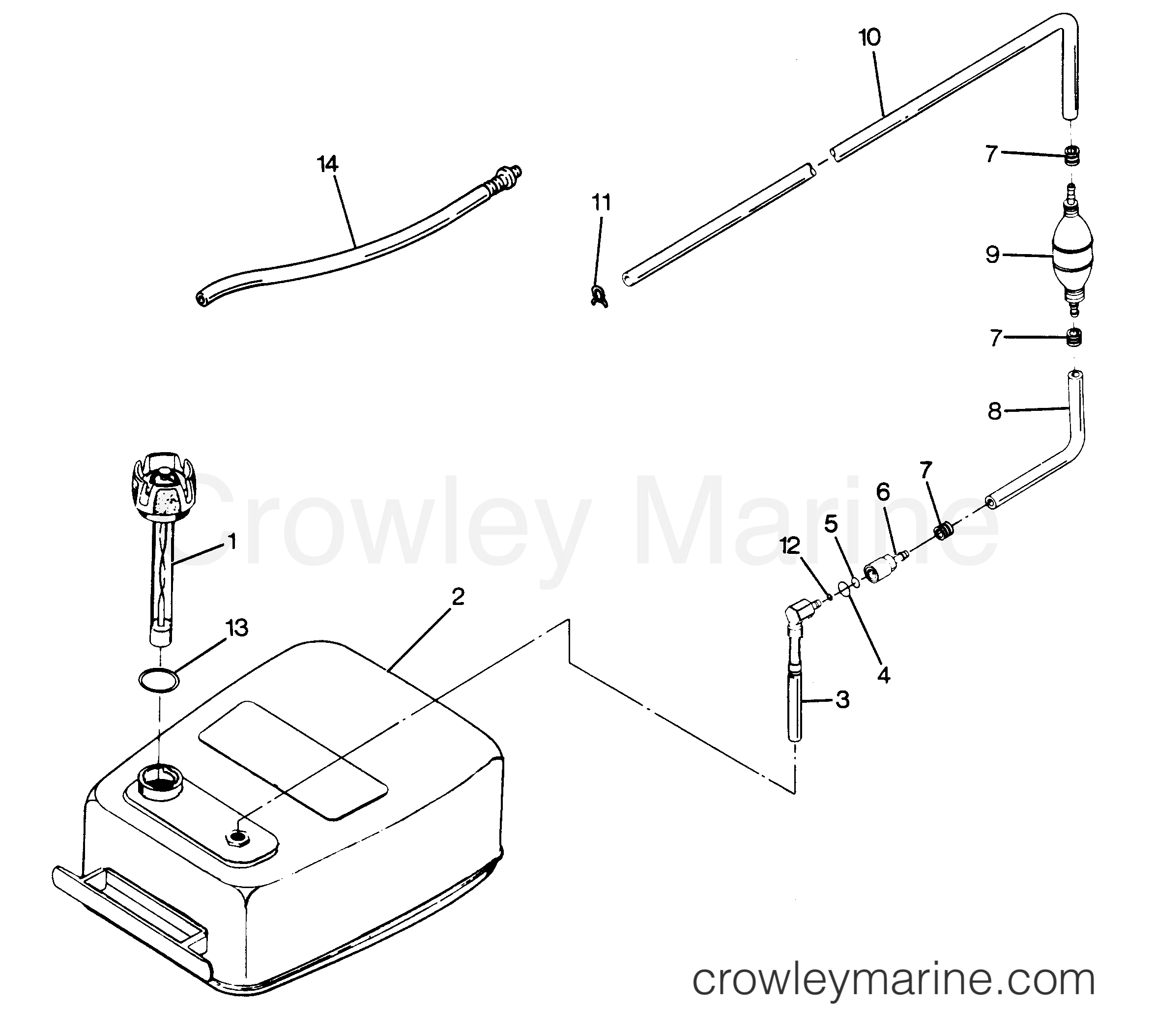 1987 Outboard 85 - 858F7A [Force] - FUEL TANK AND LINE