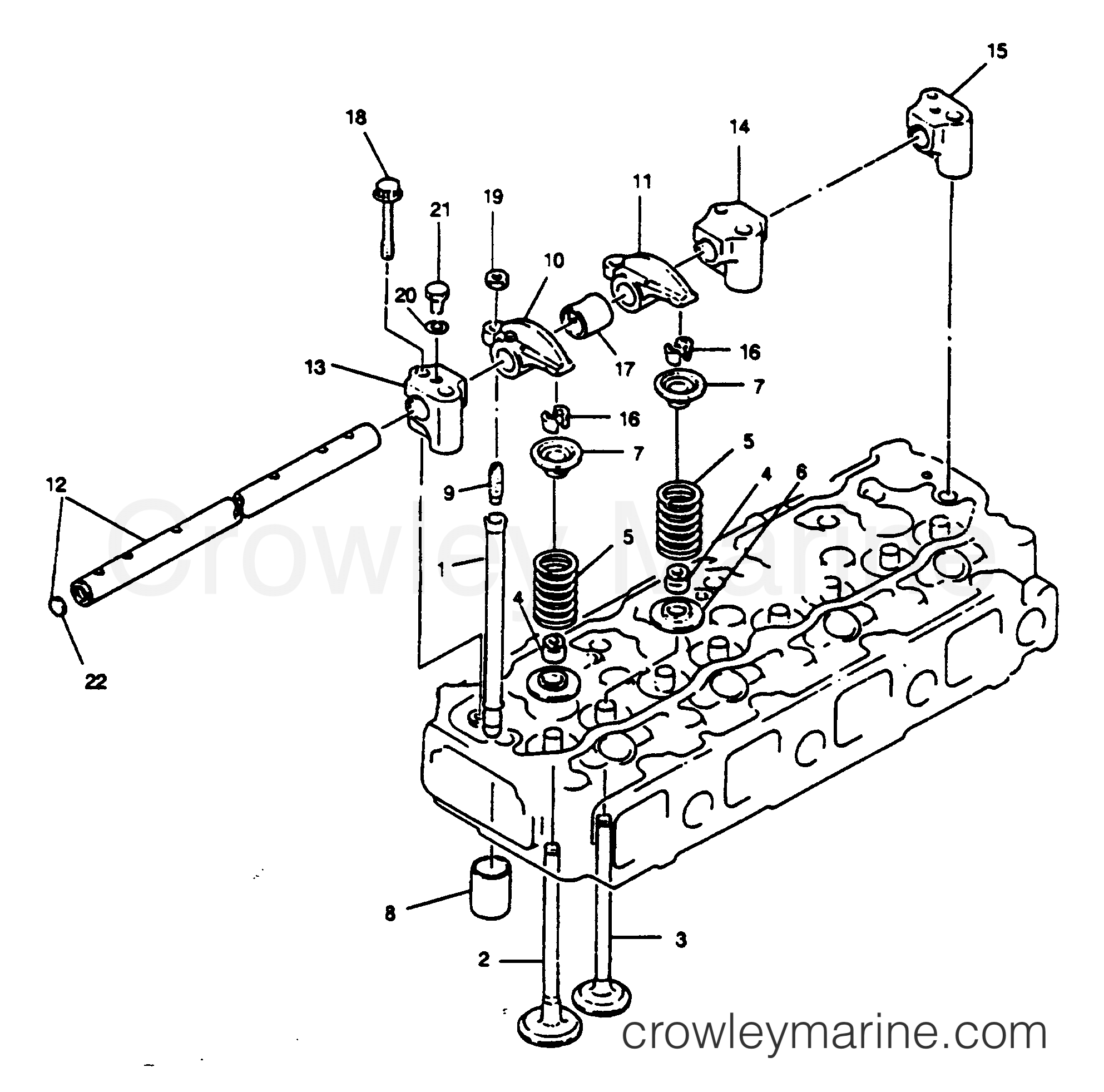 VALVE SYSTEM 1990 Inboard Engine 3.9LD [PORT] 33912B9CS Crowley Marine