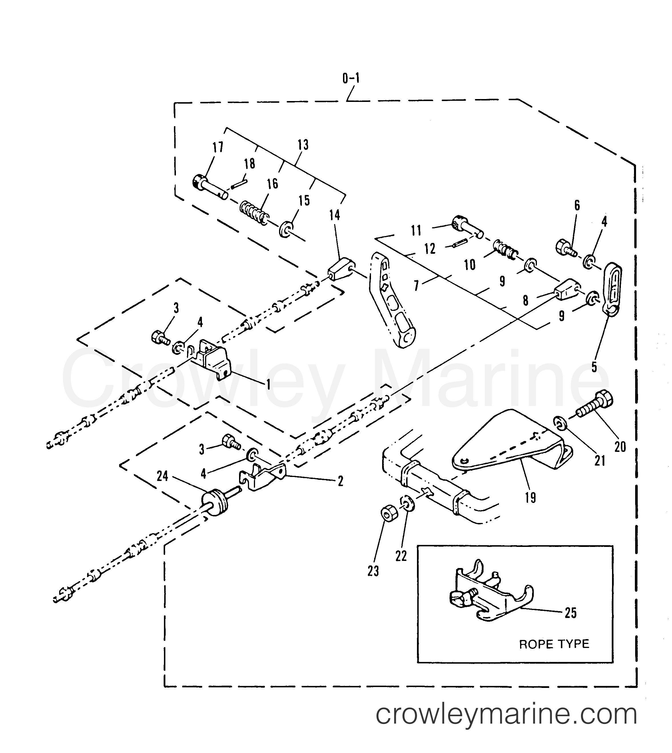 1992 Outboard 25 [M] - 7025208AW - REMOTE CONTROL ATTACHING KIT