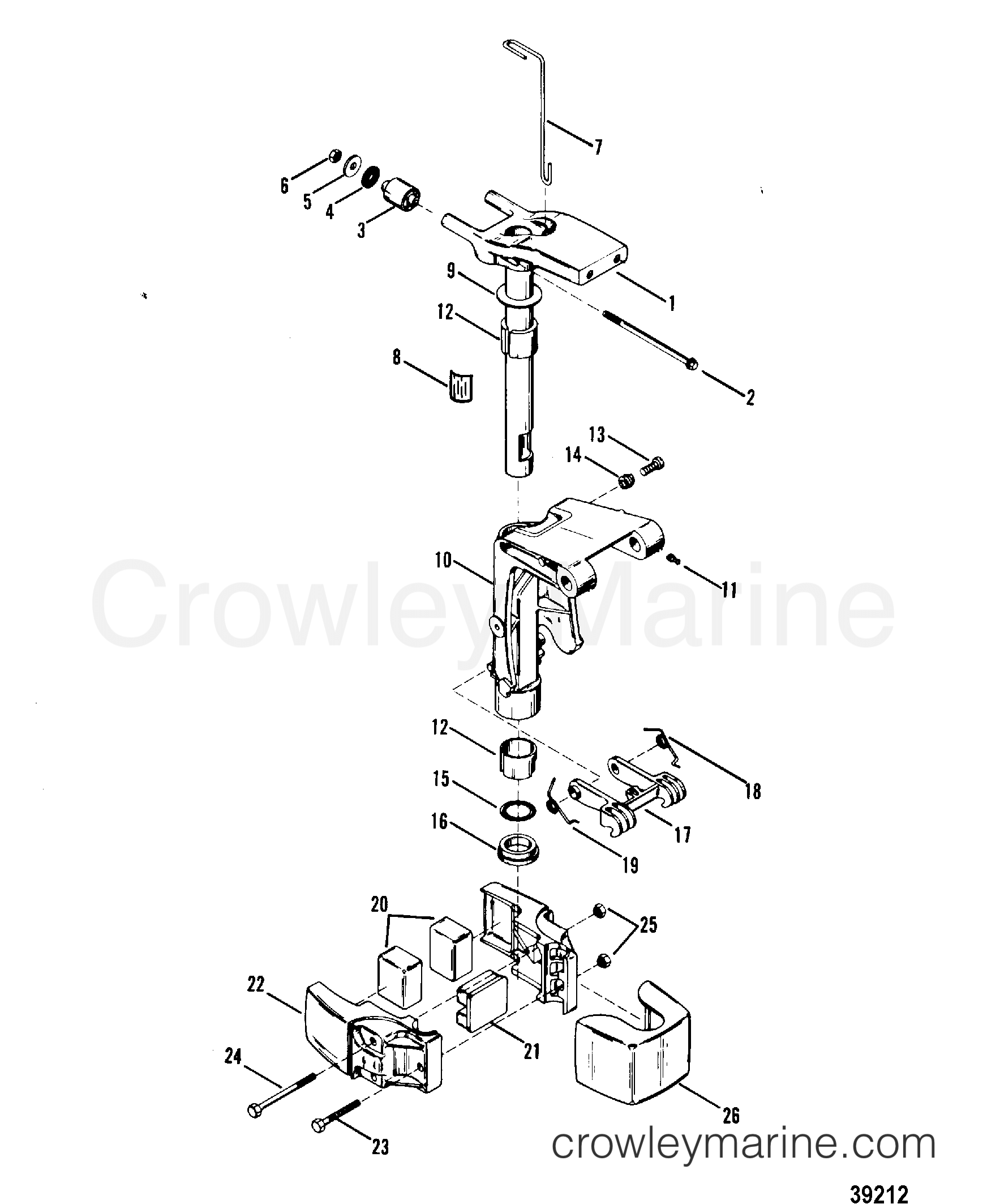 1982 Outboard 18 [EL] - 1018522 - SWIVEL BRACKET ASSEMBLY