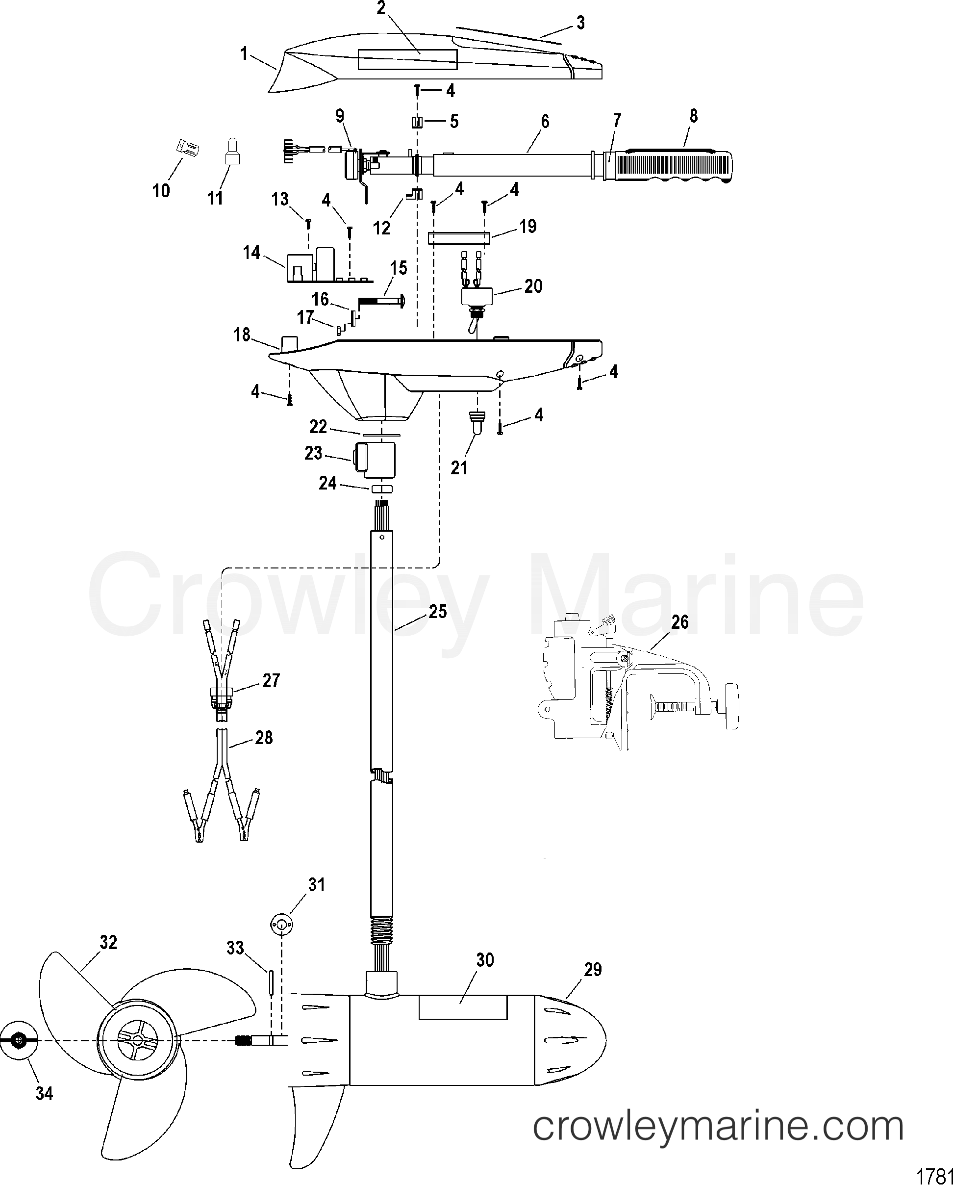 COMPLETE TROLLING MOTOR(MODEL TT4800) (12 VOLT) 2002 Electric