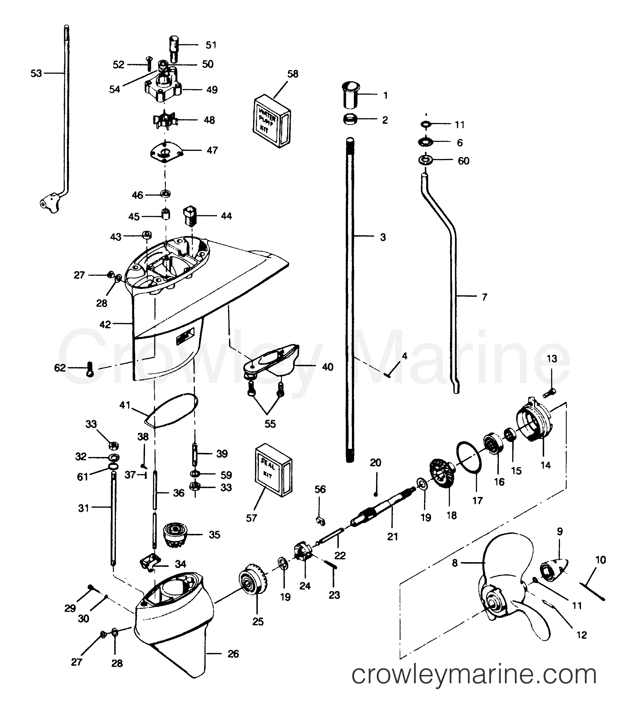 1992 Outboard 50 - 507A92A [Force] - GEAR HOUSING