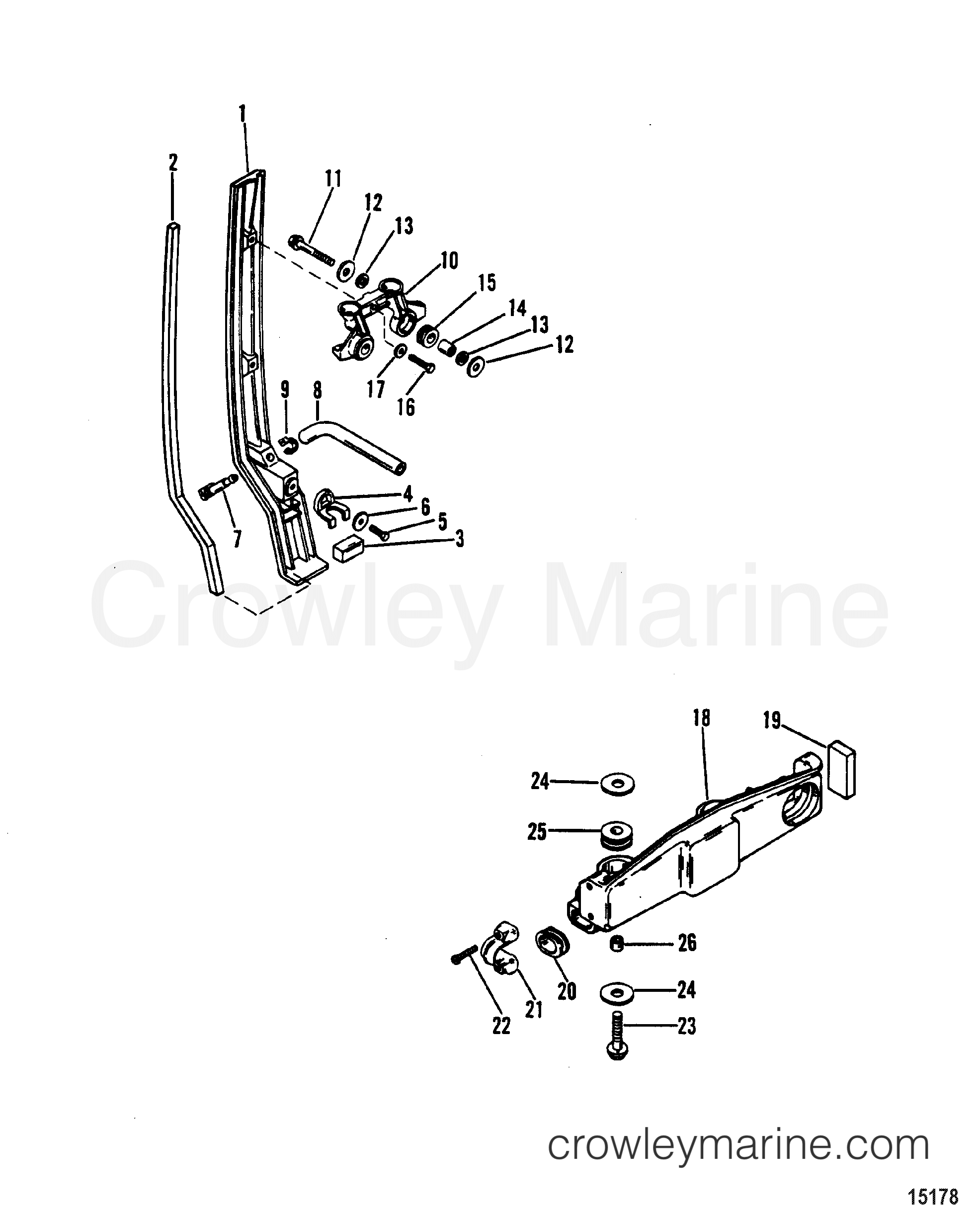 1989 Outboard 115 [ELPTO] - 7115412PD - COWL MOUNTING BRACKETS