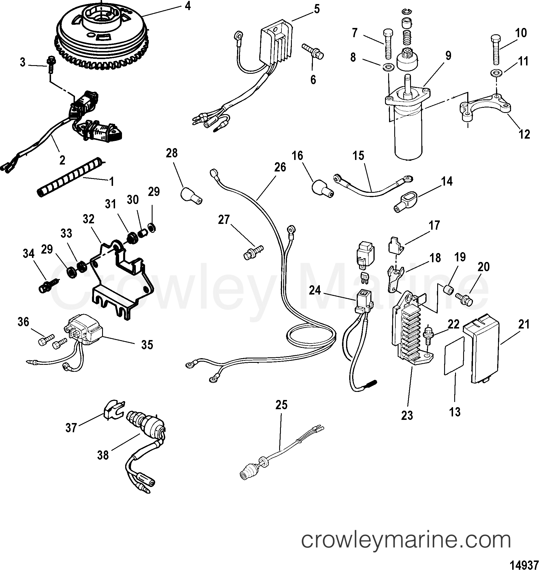 2006 Outboard 9.9 [ELH 4] - 7F10312ZA - ELECTRIC START CONVERSION KIT, 895298A01