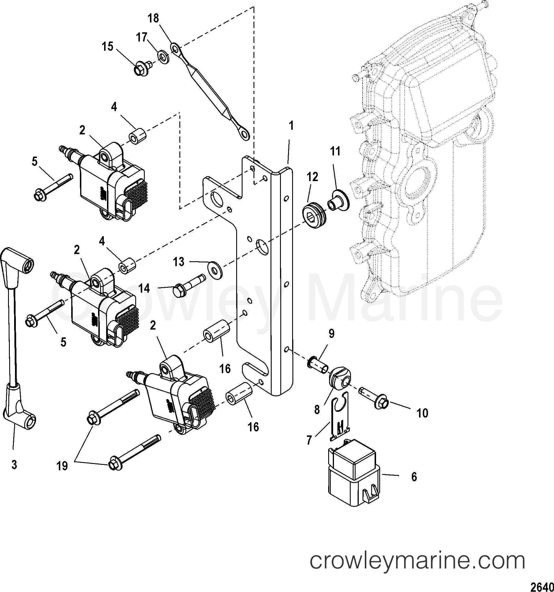 2006 Outboard 40EFI [ELPT 4] - 1B40412FF - IGNITION COIL
