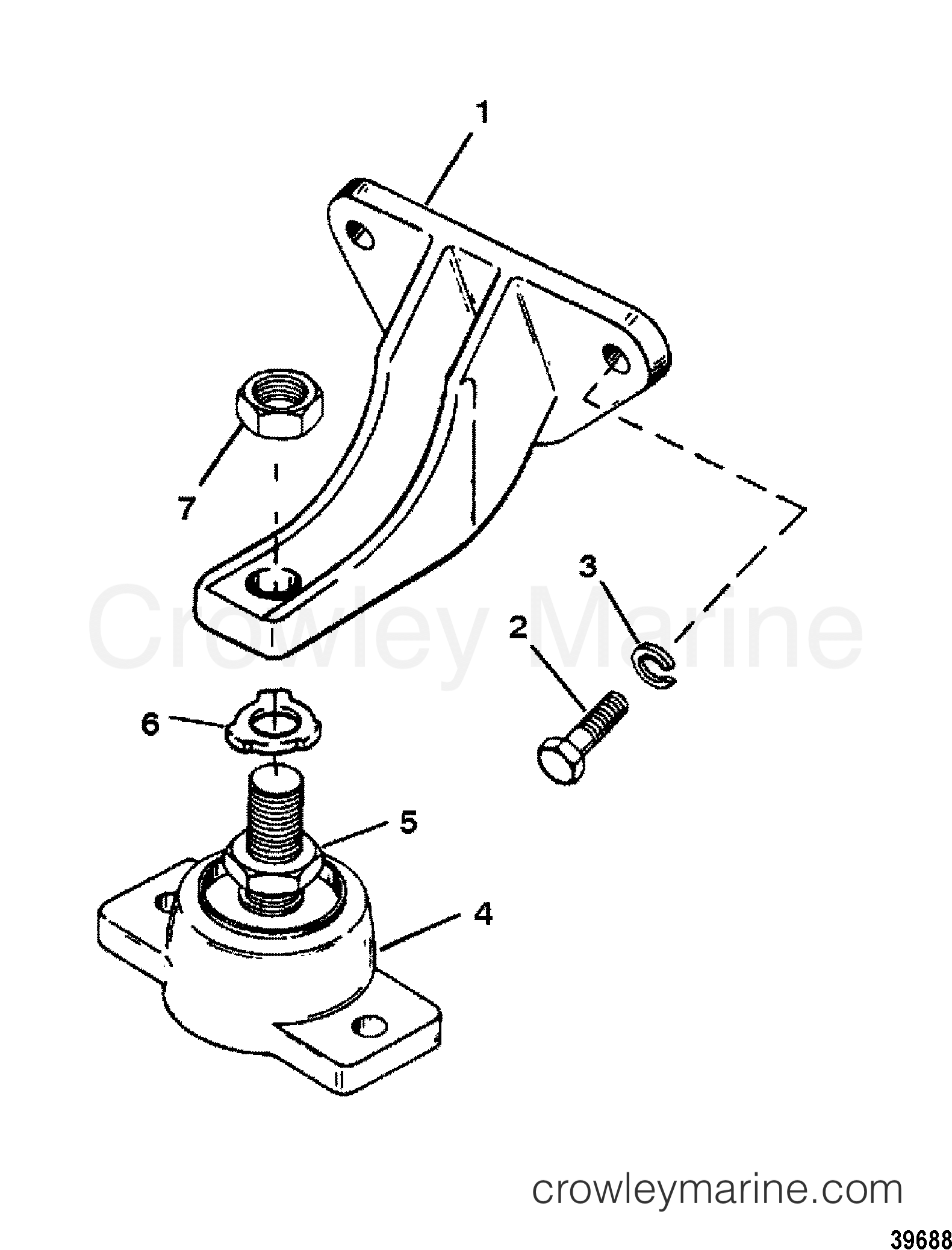1995 Stern Drive 454MPI [BRAVO] - 4454111HS - ENGINE MOUNTING