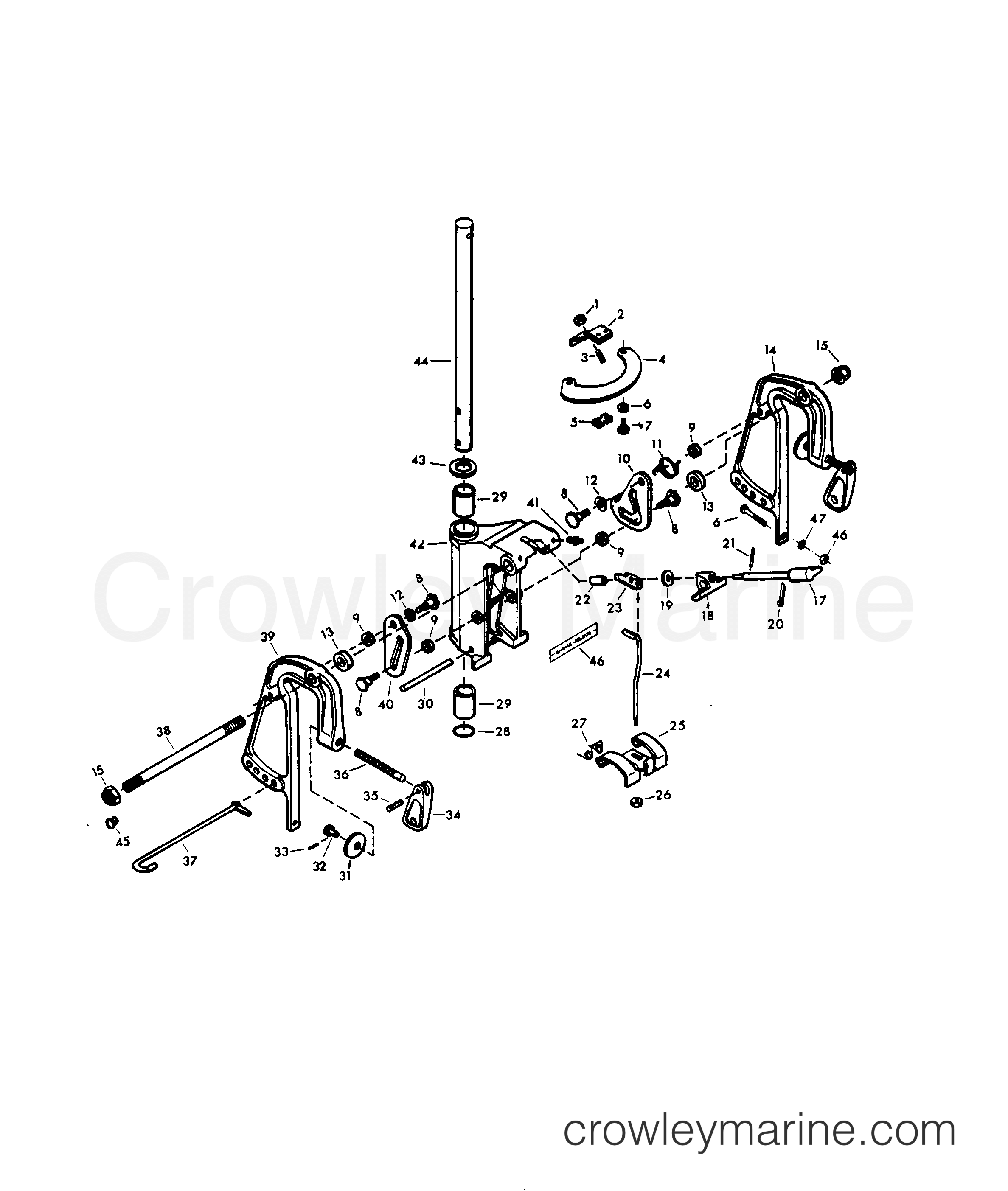 1979 Outboard 20 - H0207B79B - SWIVEL BRACKET GROUP
