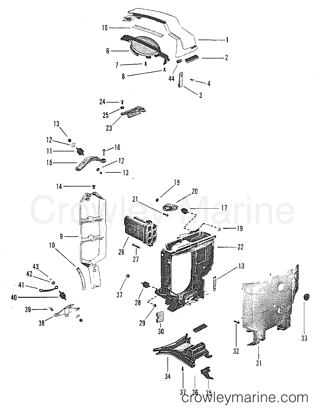 1982 Outboard 70 [ELPT] - 7070622 - COWL SUPPORT BRACKETS