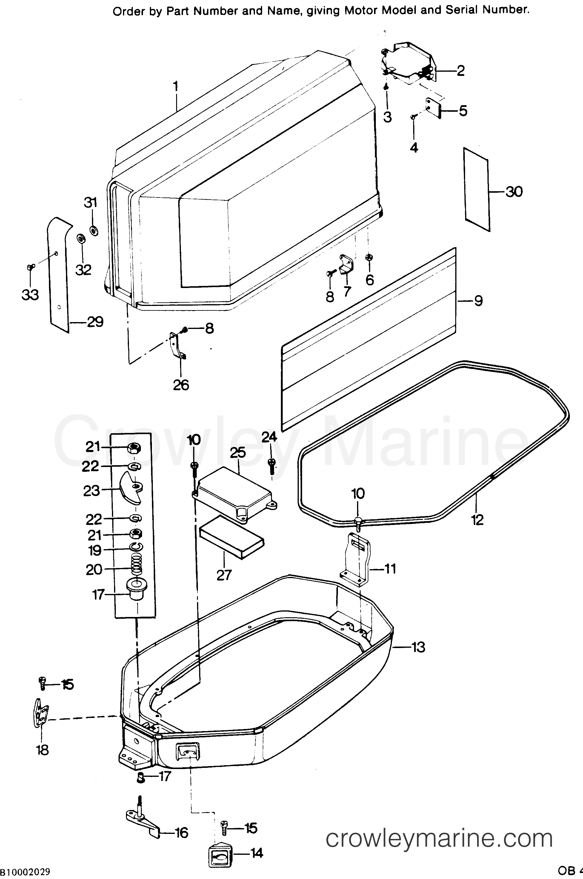 1986 Outboard 50 - 507FC6A [Force] - ENGINE COVER AND SUPPORT PLATE