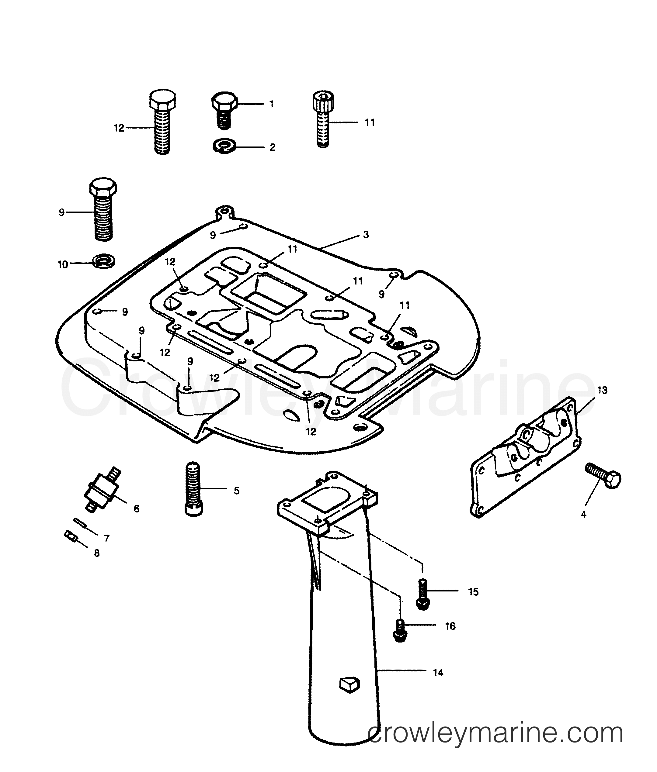 1990 Outboard 50 - 507A90D [Force] - SPACER PLATE