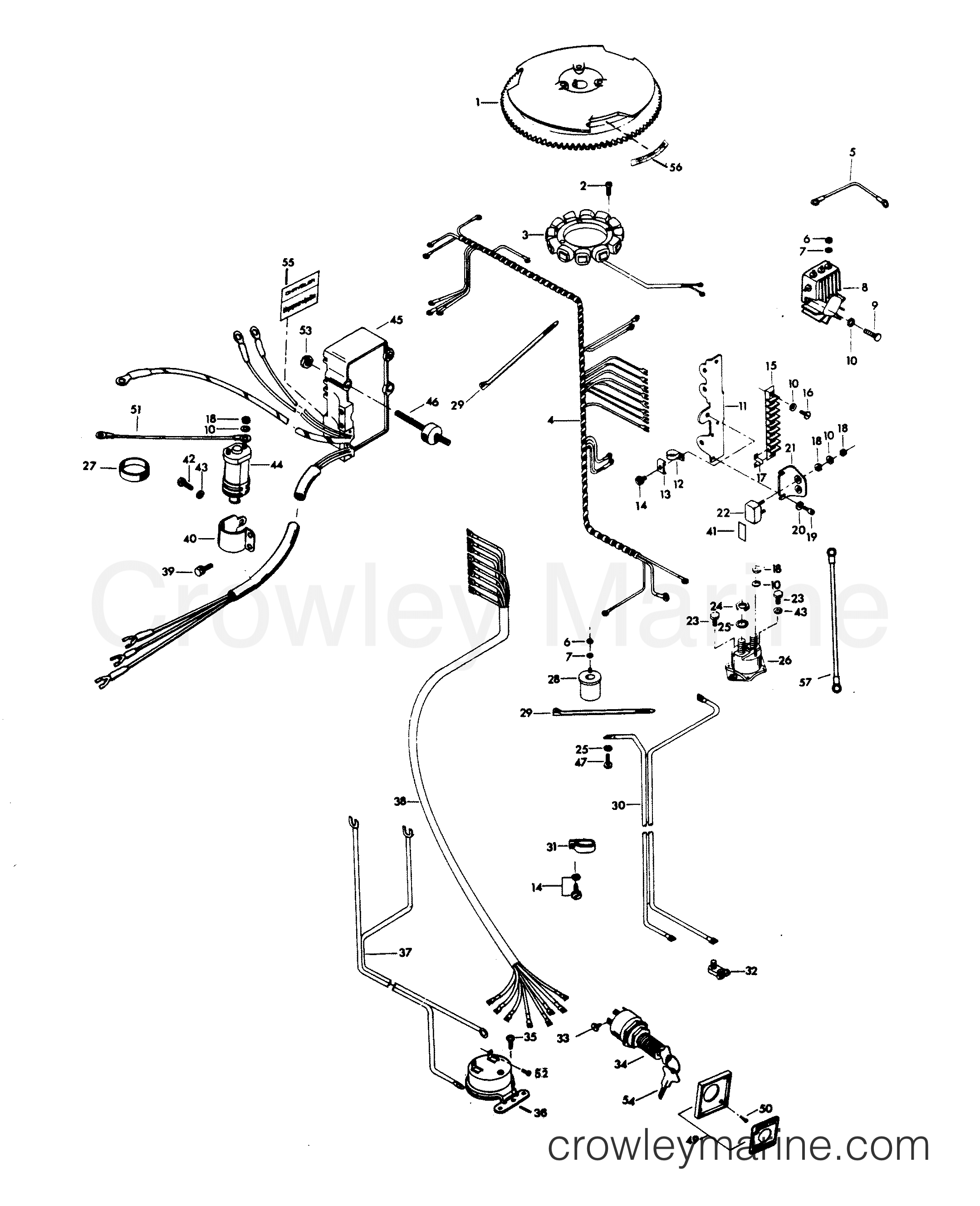 1979 Outboard 75 - H0757B79E - ELECTRICAL COMPONENTS