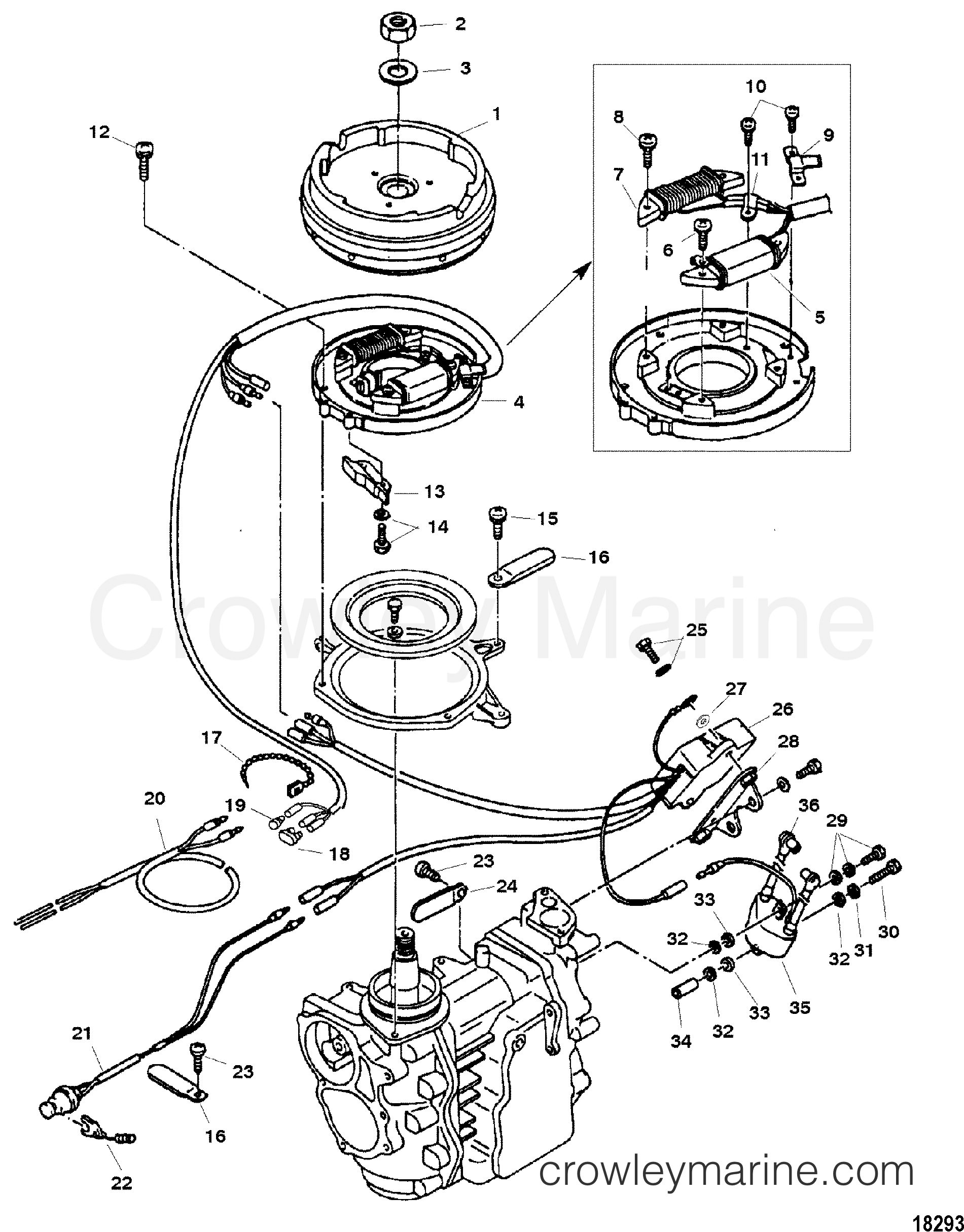 Serial Range Outboard 18 (2 CYL.) (International) - 0N055285 & Up - ELECTRICAL