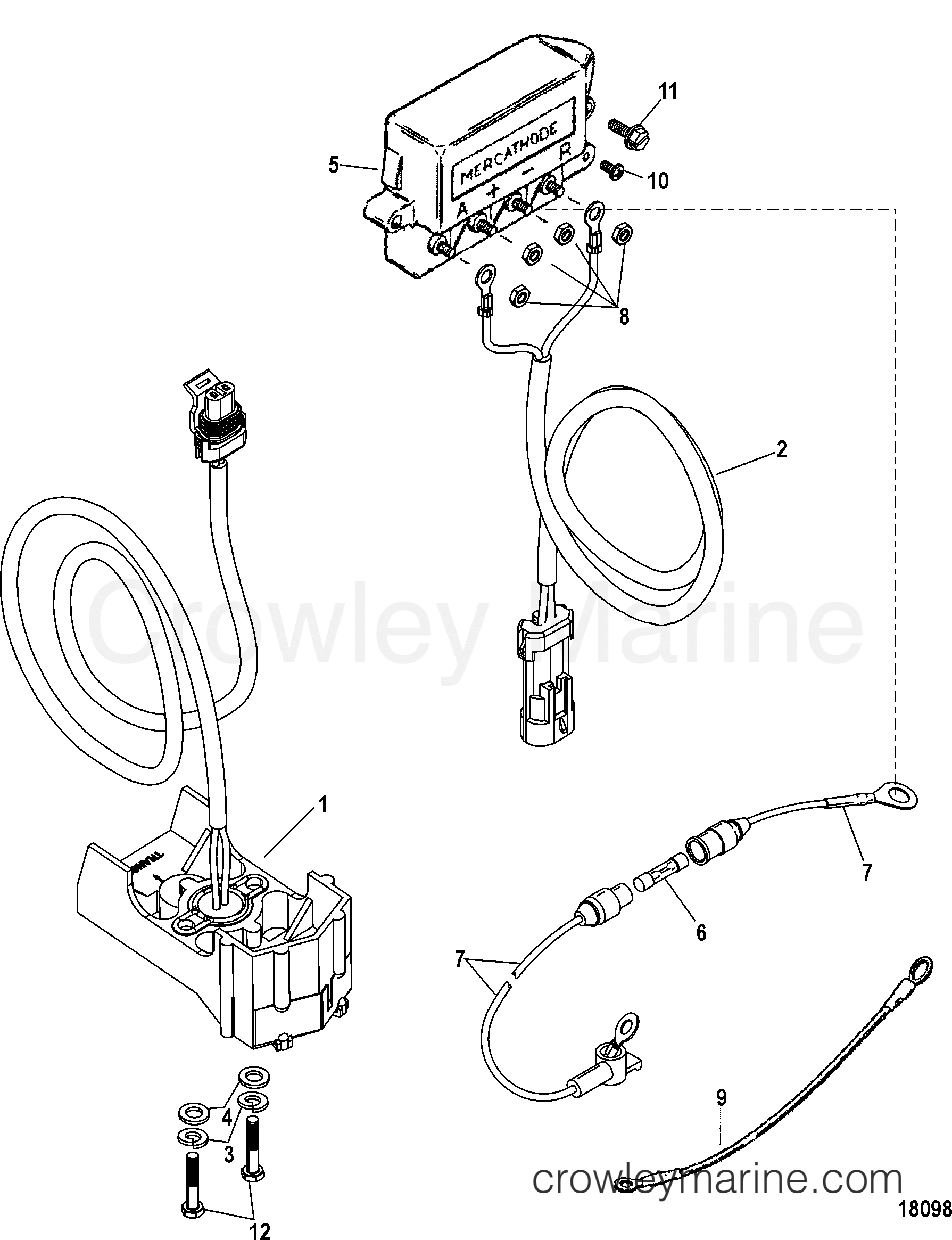 2012 Inboard Engine 2.8L QSD [EI 220] - 30280133D - MERCATHODE COMPONENTS