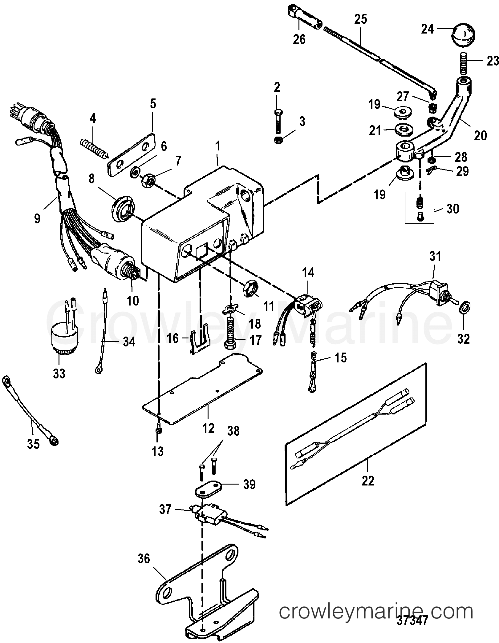 1996 Outboard 115 [ELPTO] - 7115412ET - STEERING HANDLE COMPONENTS