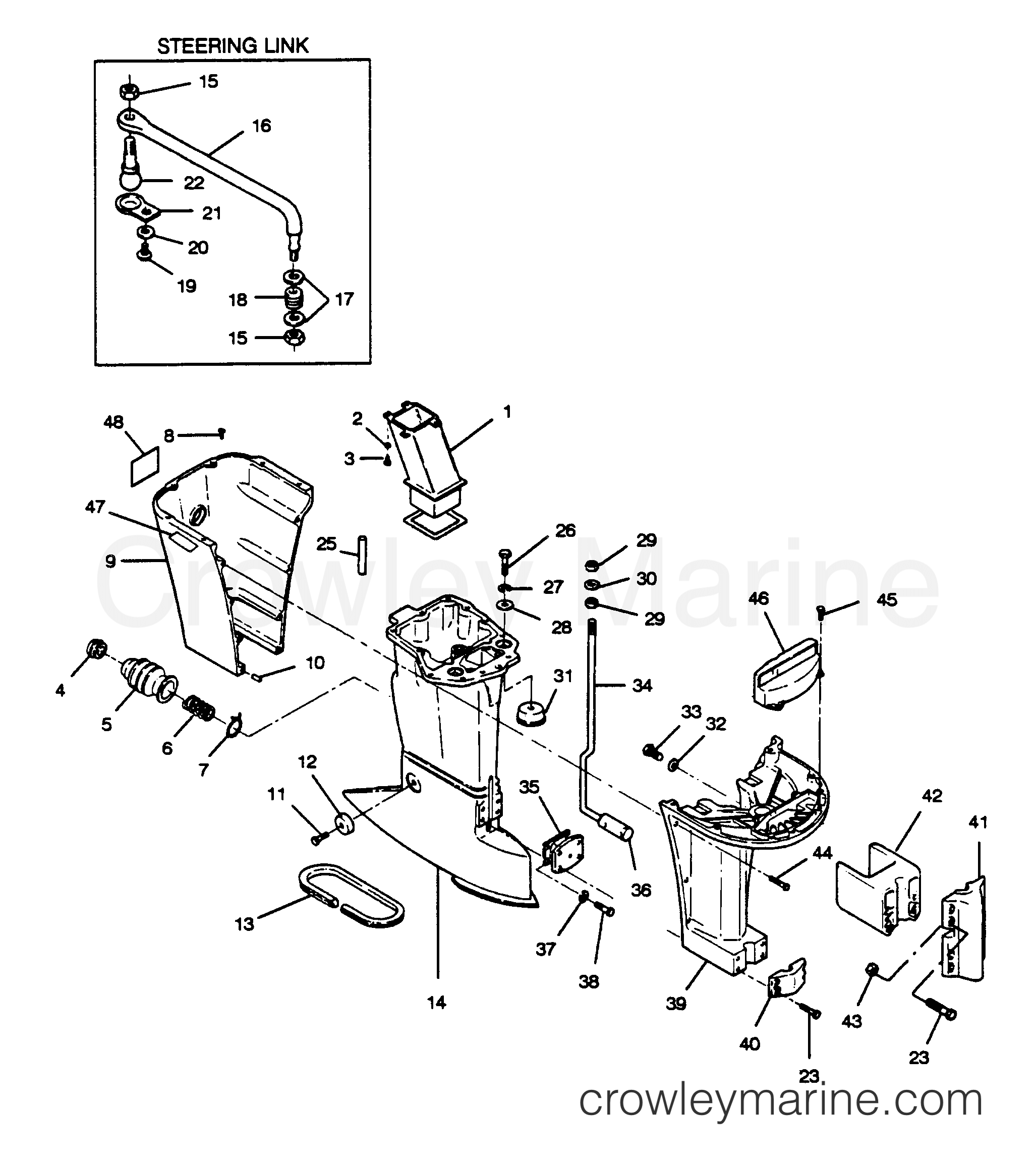 1989 Outboard 85 - 856D9C [Force] - MOTOR LEG