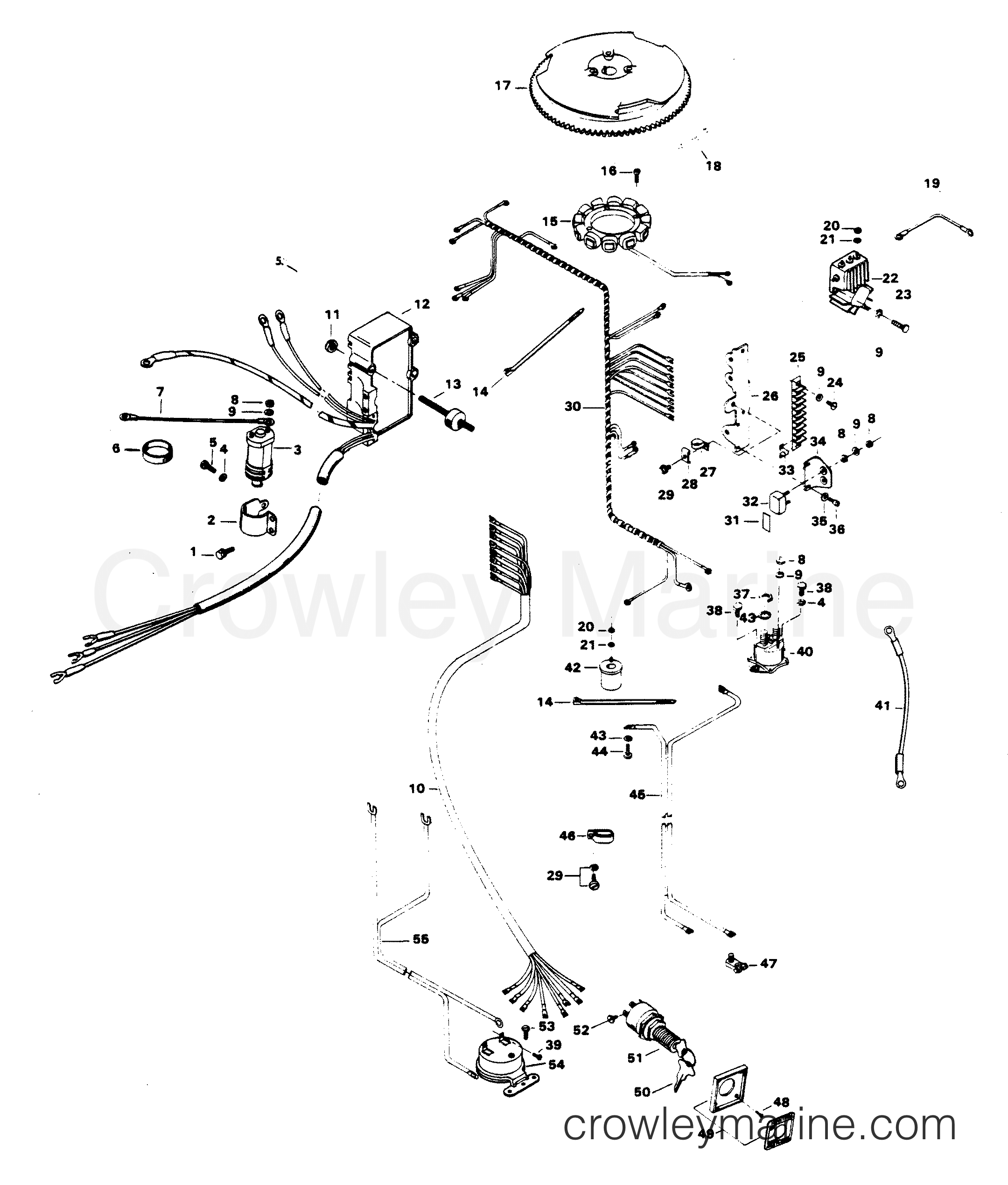 1982 Outboard 85 - 858B2E - ELECTRICAL COMPONENTS
