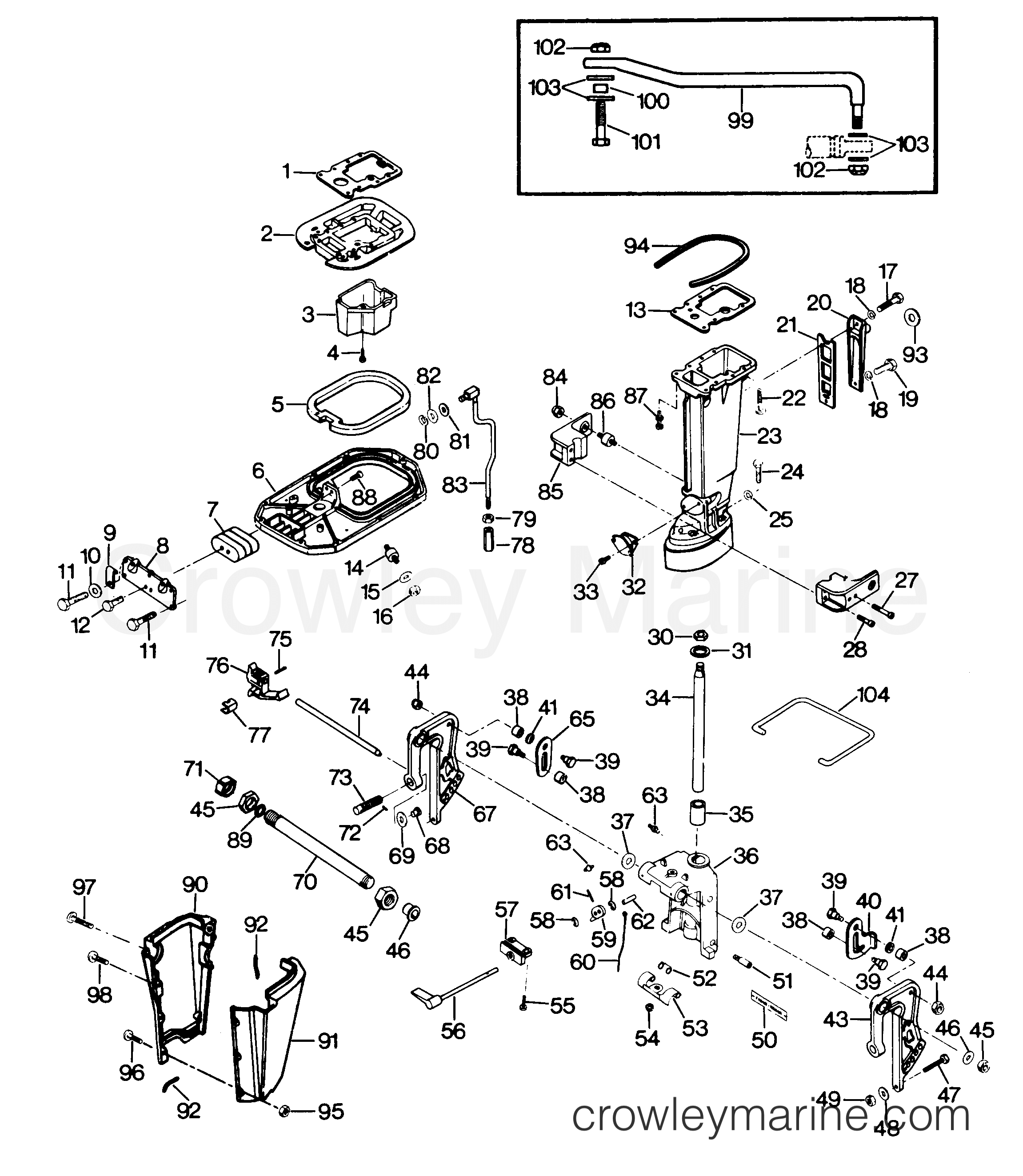 1987 Outboard 50 - 507F7C [Force] - MOTOR LEG