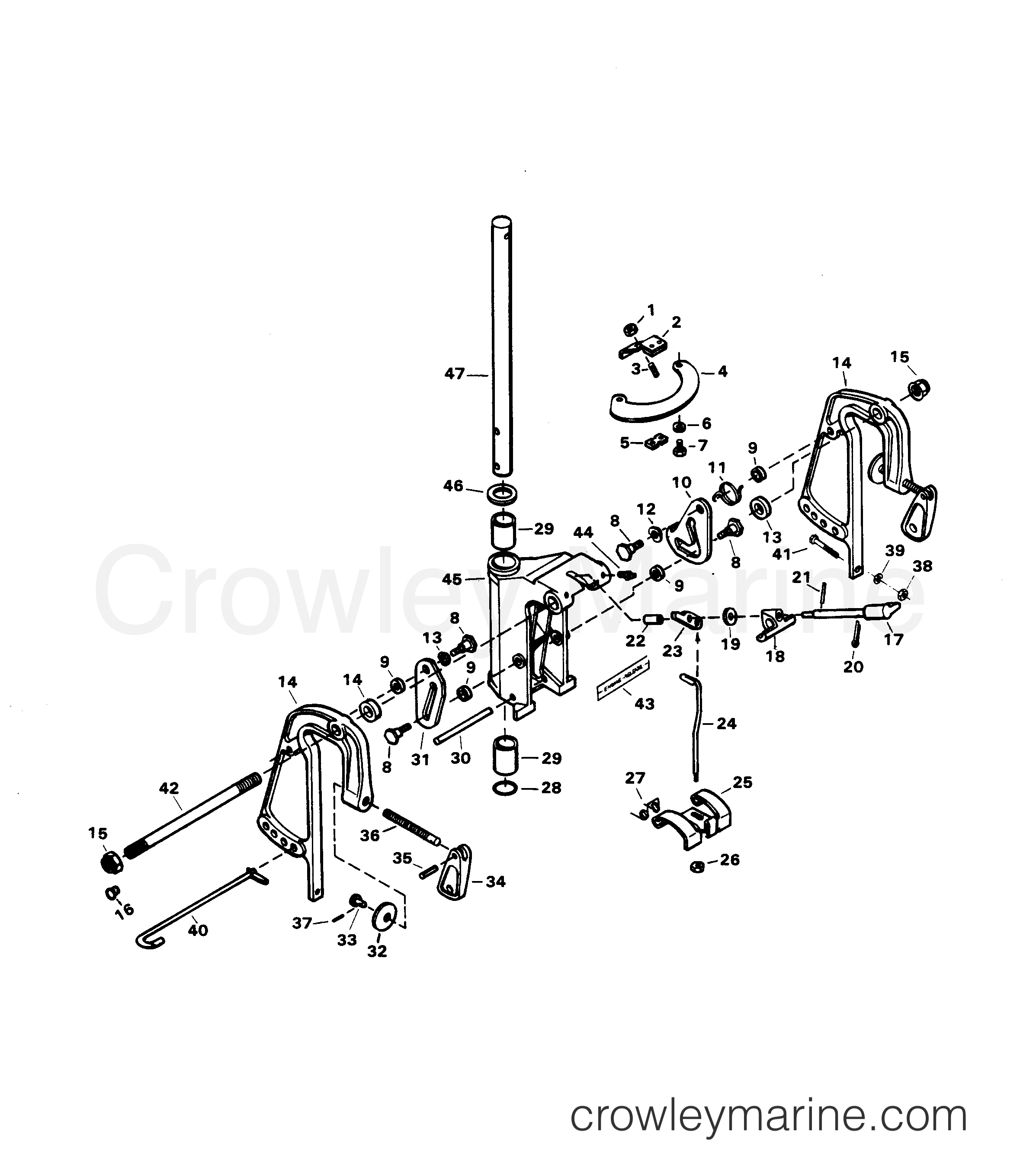 1981 Outboard 30 - 307B1D - SWIVEL BRACKET GROUP