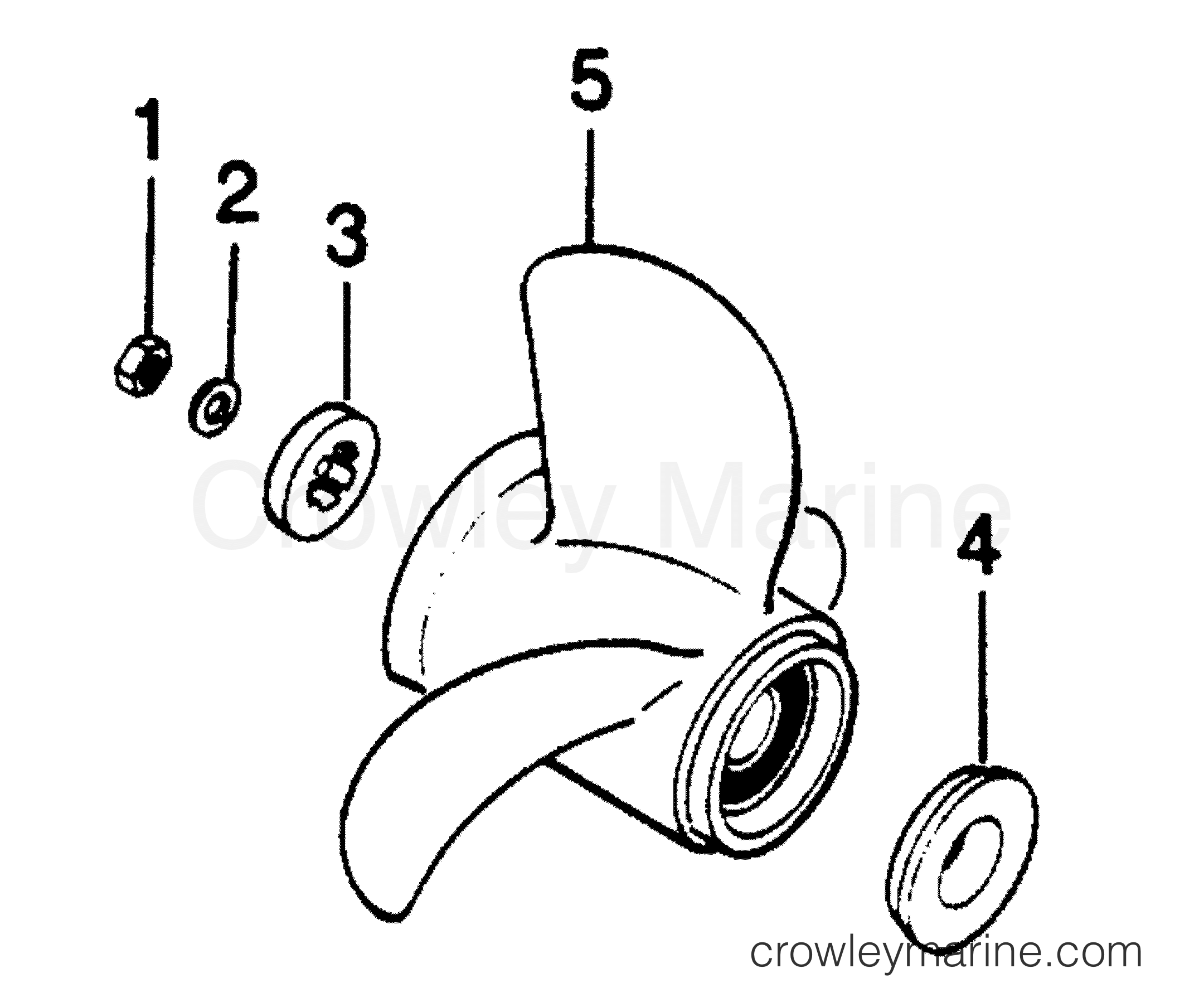 1988 Outboard 125 - 1258D8C [Force] - FLARED HUB PROPS