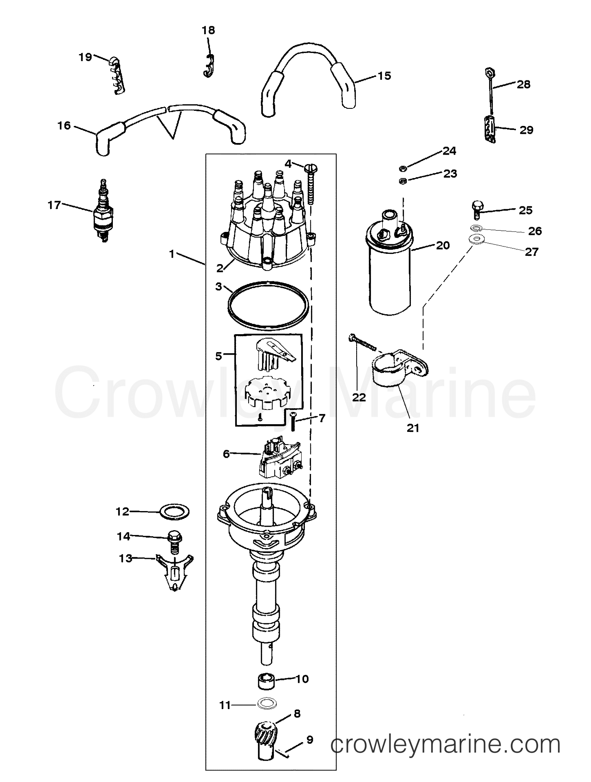 1996 Inboard Engine 5.7L [CARB] - 35732B9JS - DISTRIBUTOR AND IGNITION COMPONENTS
