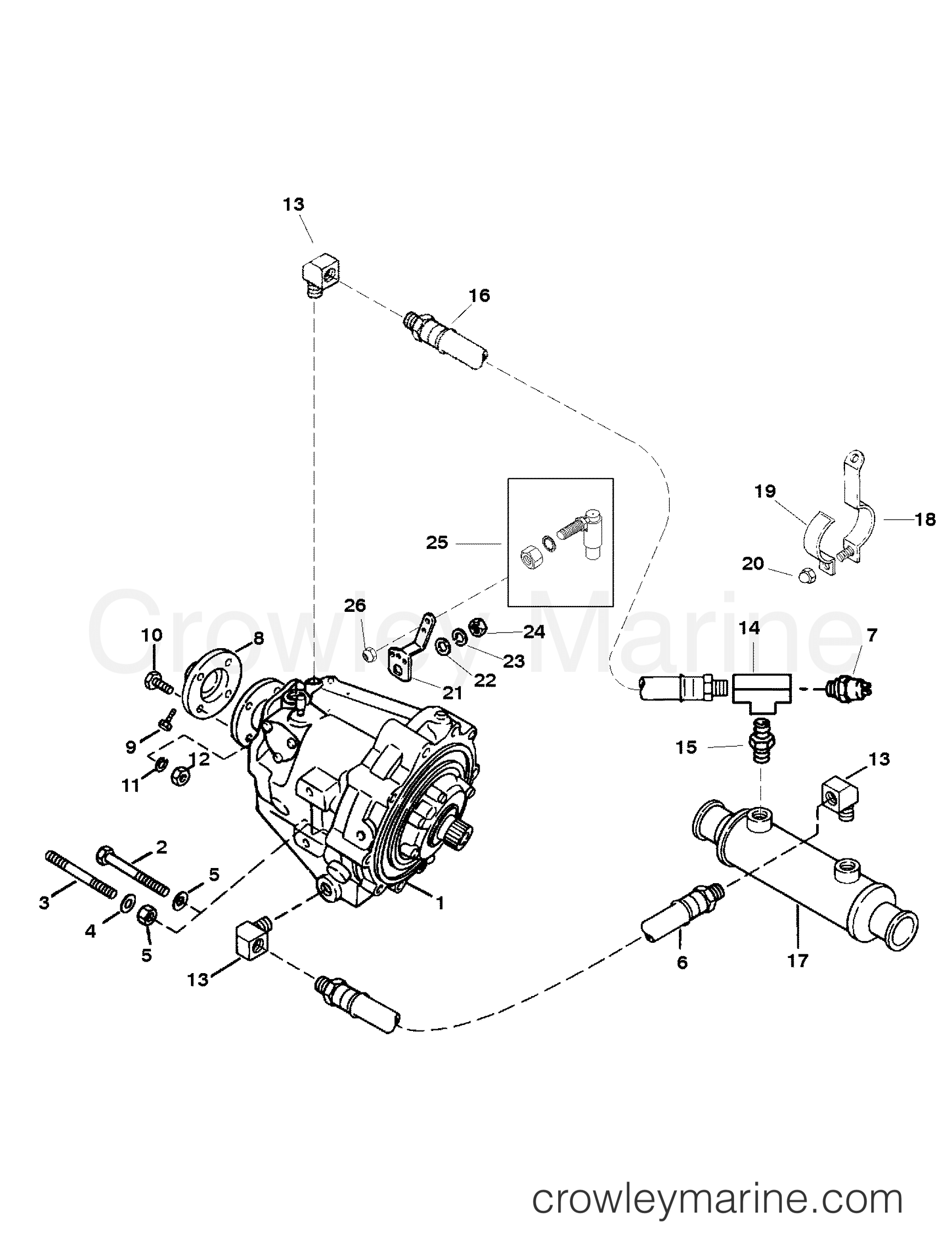 TRANSMISSION AND RELATED PARTS - 1996 Mercury Inboard Engine 350 MAG