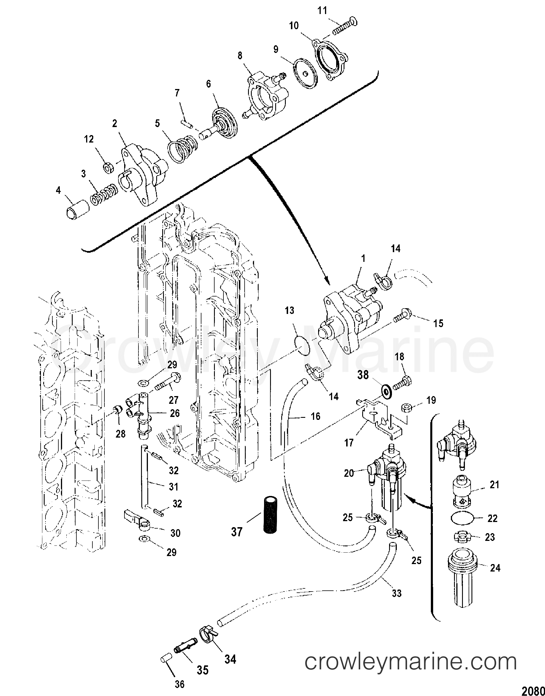 FUEL PUMP 2004 Outboard 75 [ELPT 4] 7F75412RD Crowley Marine