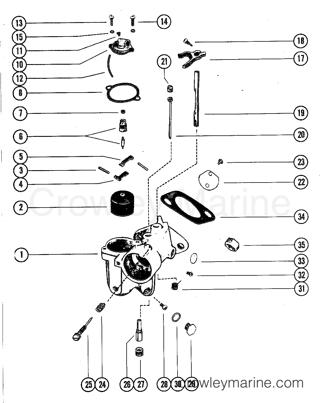 1980 Outboard 90 [ELPT] - 7090620 - CARBURETOR ASSEMBLY