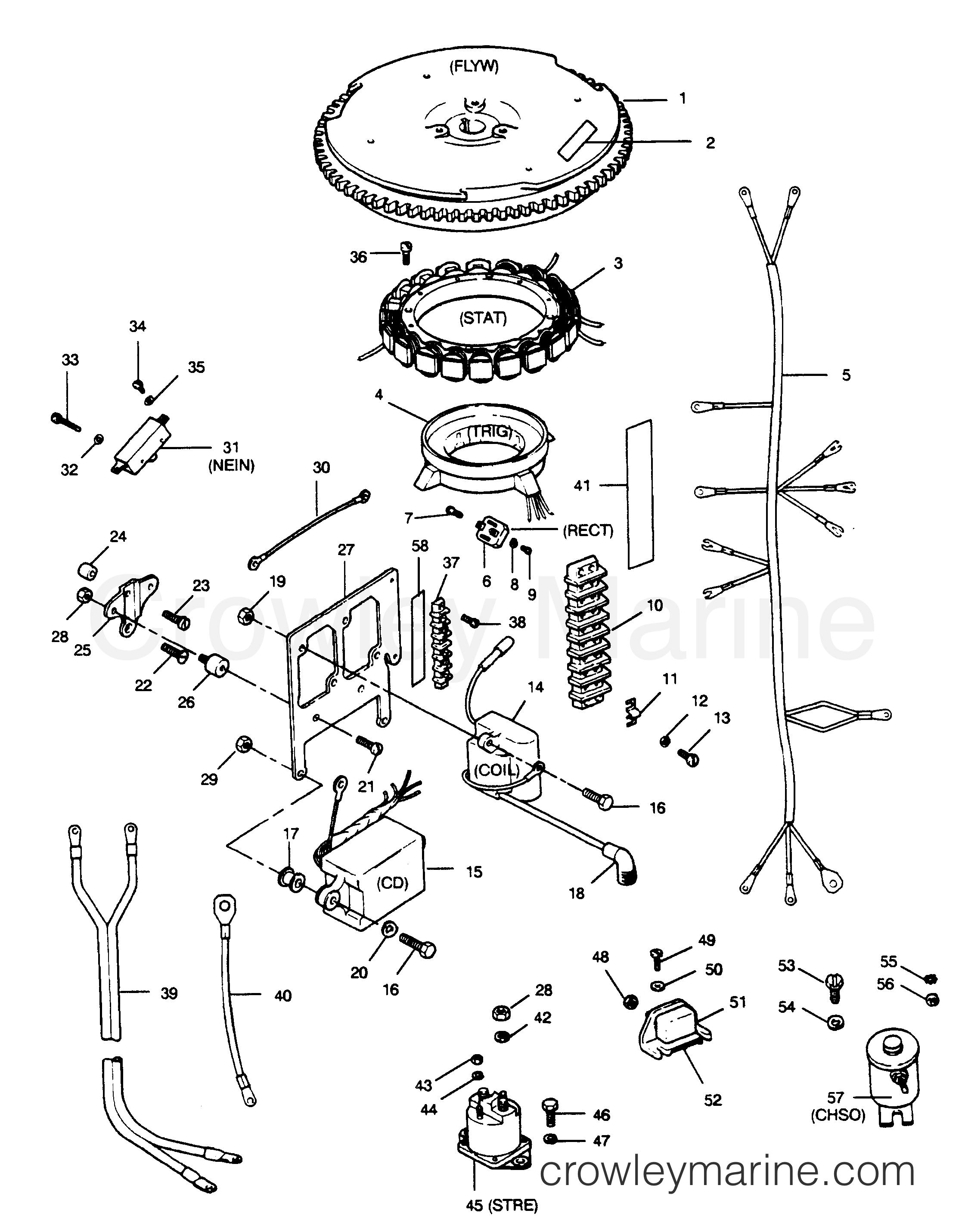 1990 Outboard 50 - 507F90B [Force] - ELECTRICAL COMPONENTS