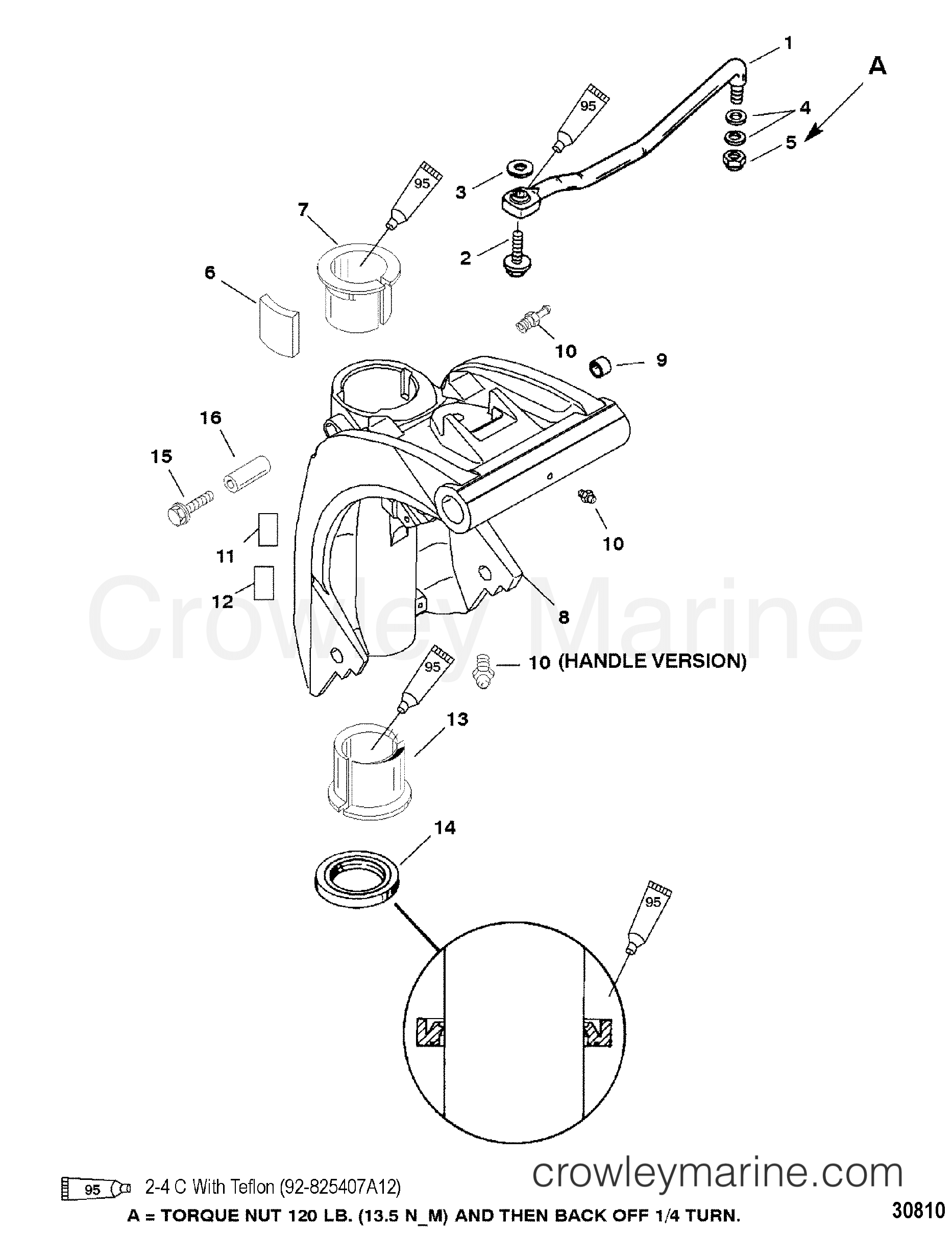 2002 Outboard 50 [ELPT 4] - 7F51412LD - SWIVEL BRACKET