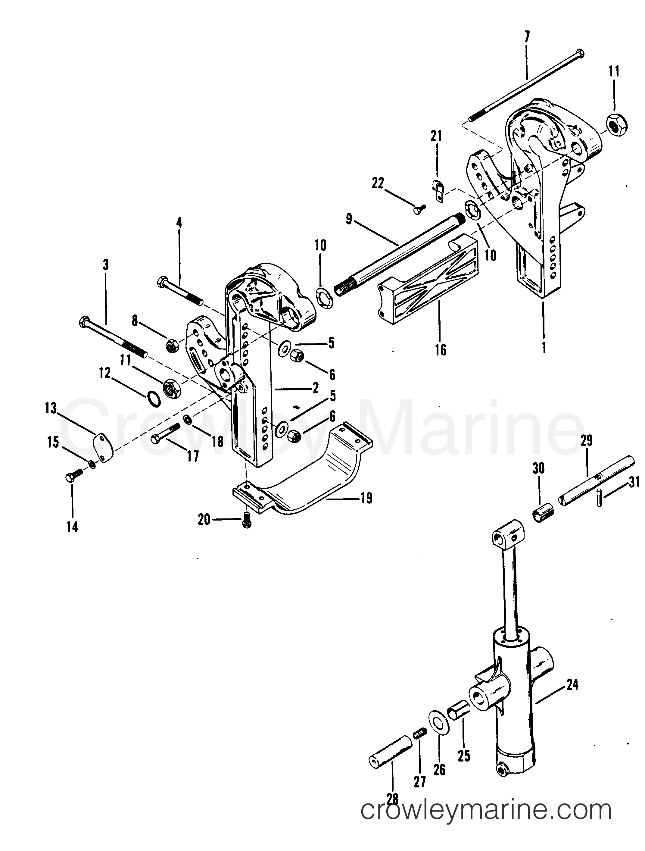 1992 Outboard 275 [CXXL] - 7275435AD - TRANSOM BRACKETS