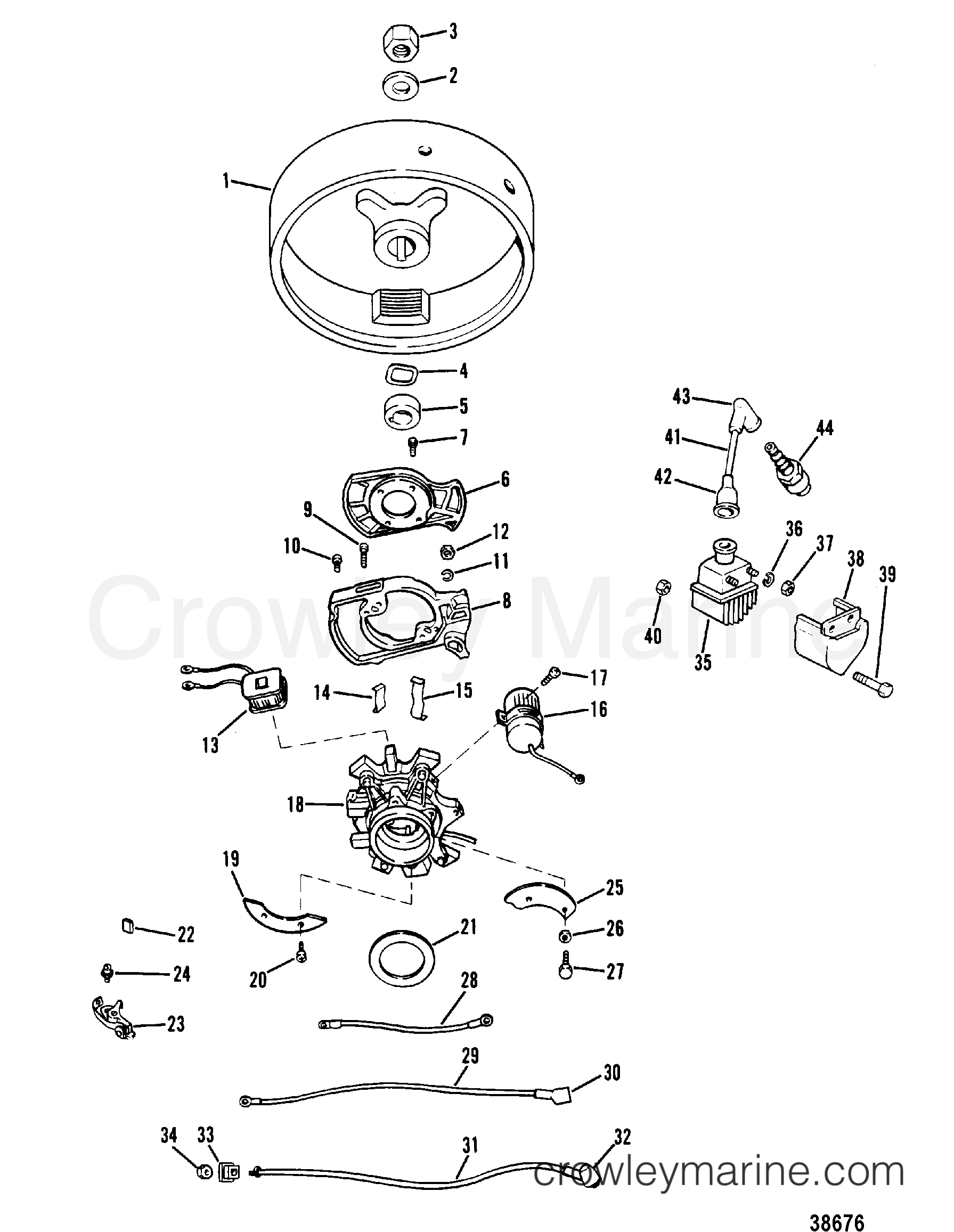 1982 Outboard 4.5 [M] - 1005202 - FLYWHEEL AND IGNITION COMPONENTS