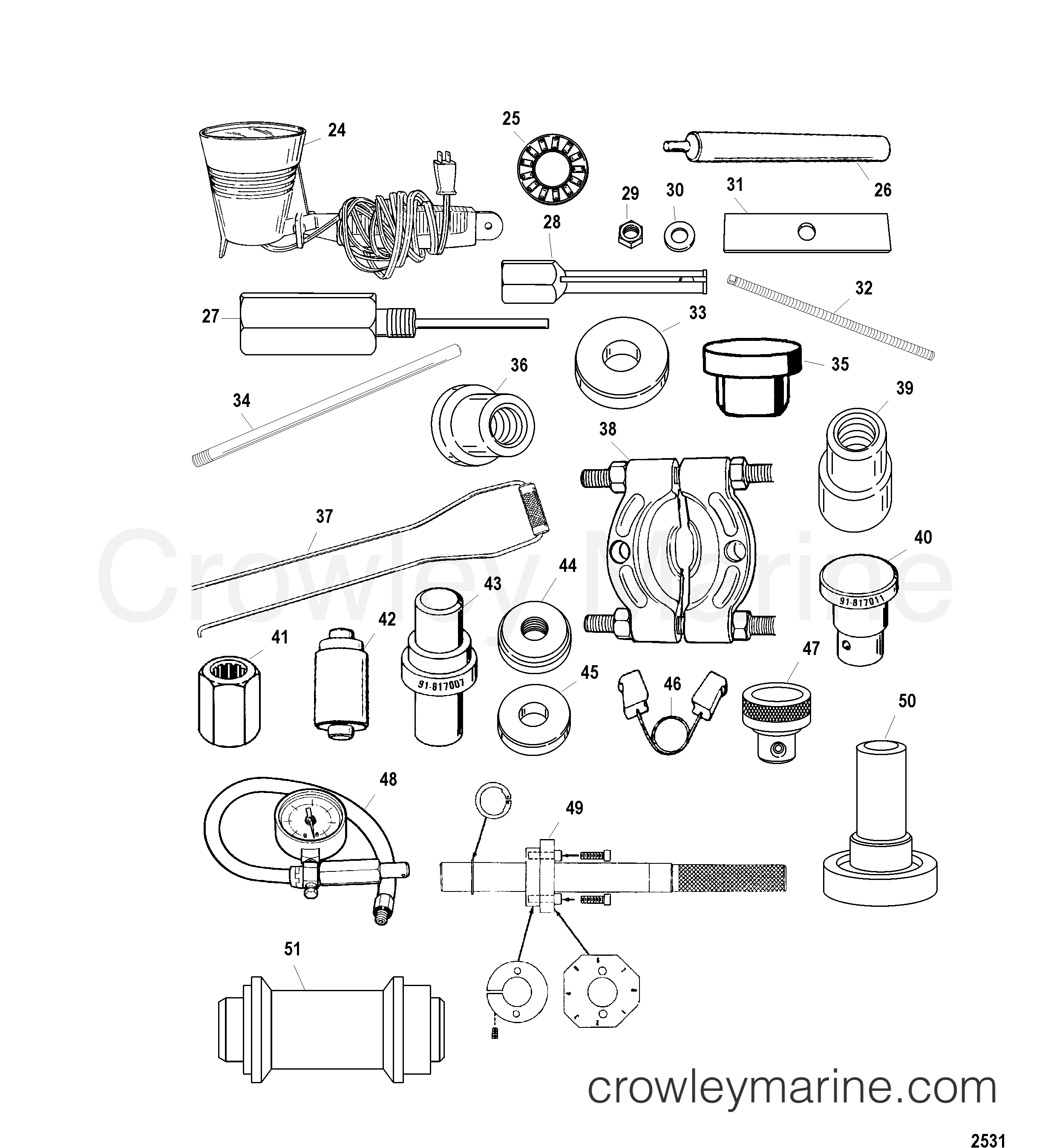 Serial Range Outboard 40 CARB (3 CYL.)(4-STROKE) - 1C018826 & Up - TOOLS 2