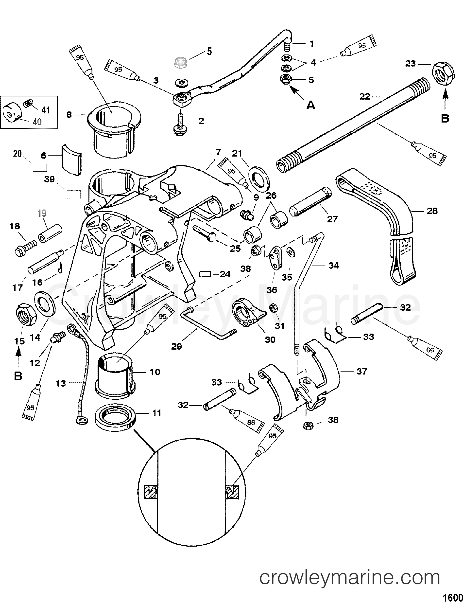 2000 Outboard 40 [ELPTO] - 7041412JB - SWIVEL BRACKET