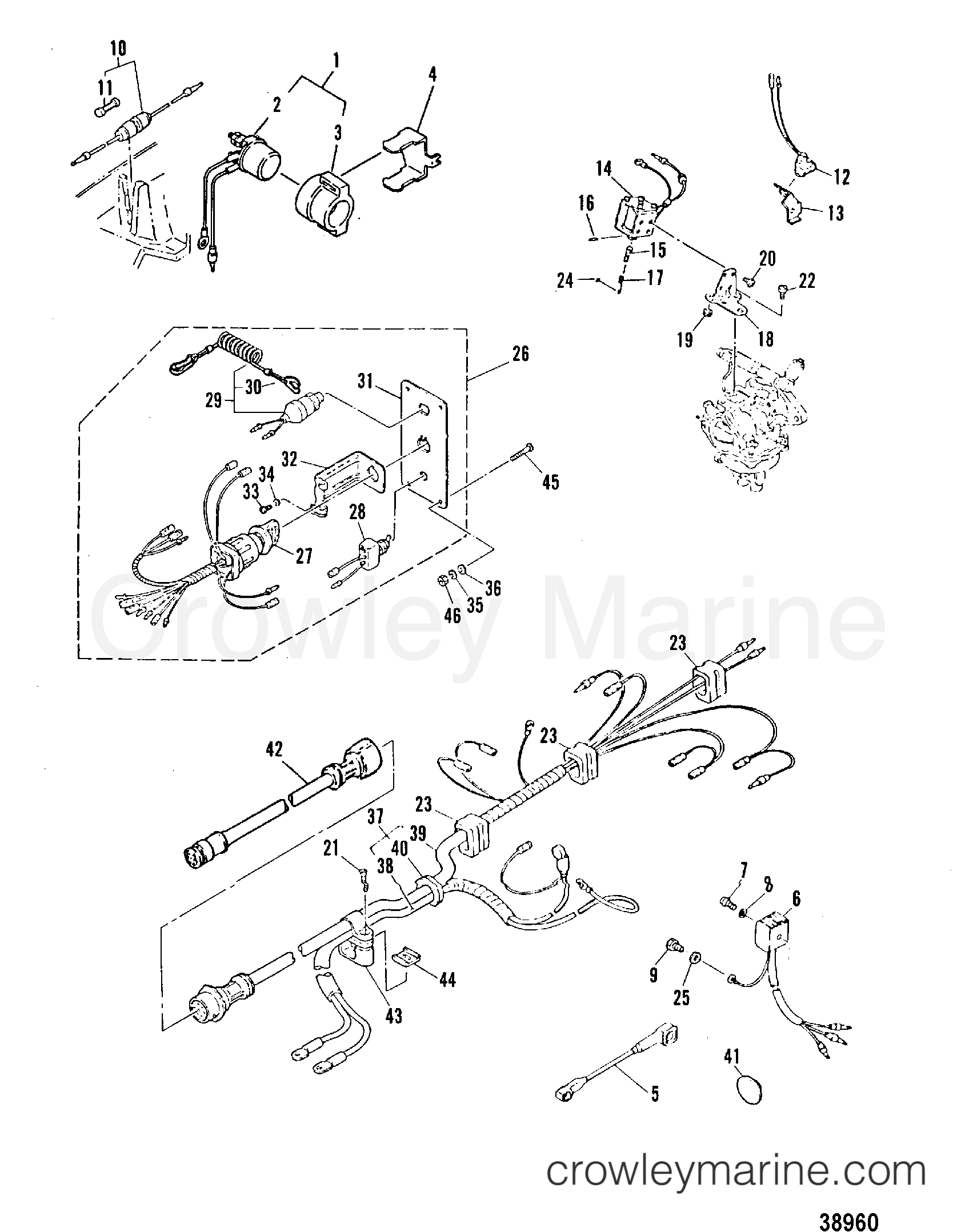 1985 Outboard 30 [M] - 7030205 - ELECTRIC START COMPONENTS