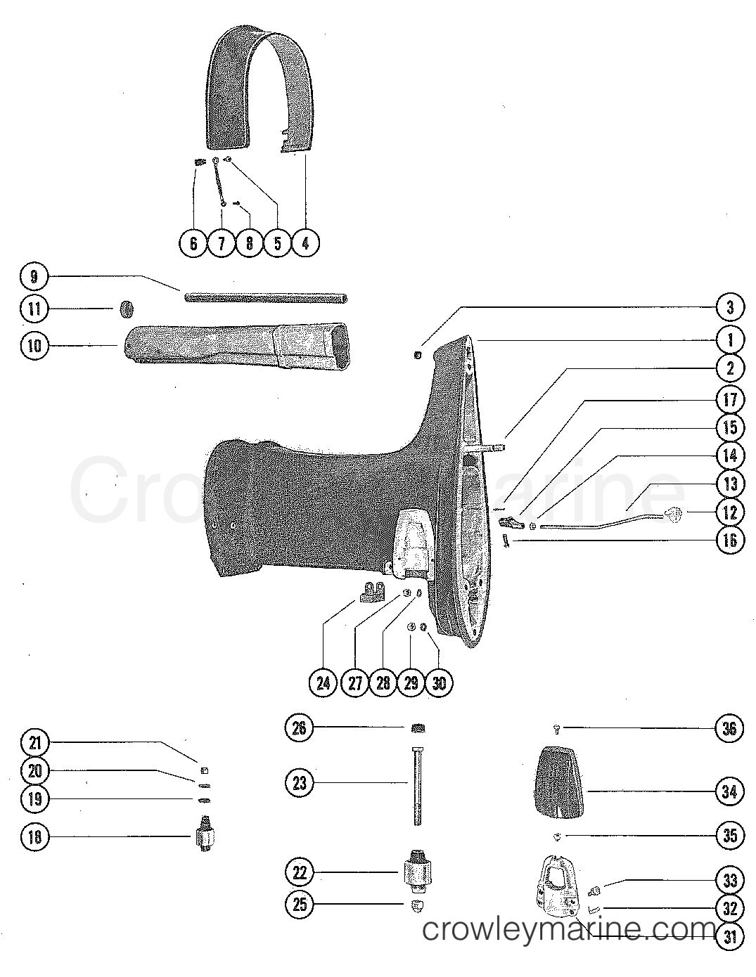 DRIVE SHAFT HOUSING ASSEMBLY 1978 Outboard 80 [EL] 1080528 Crowley