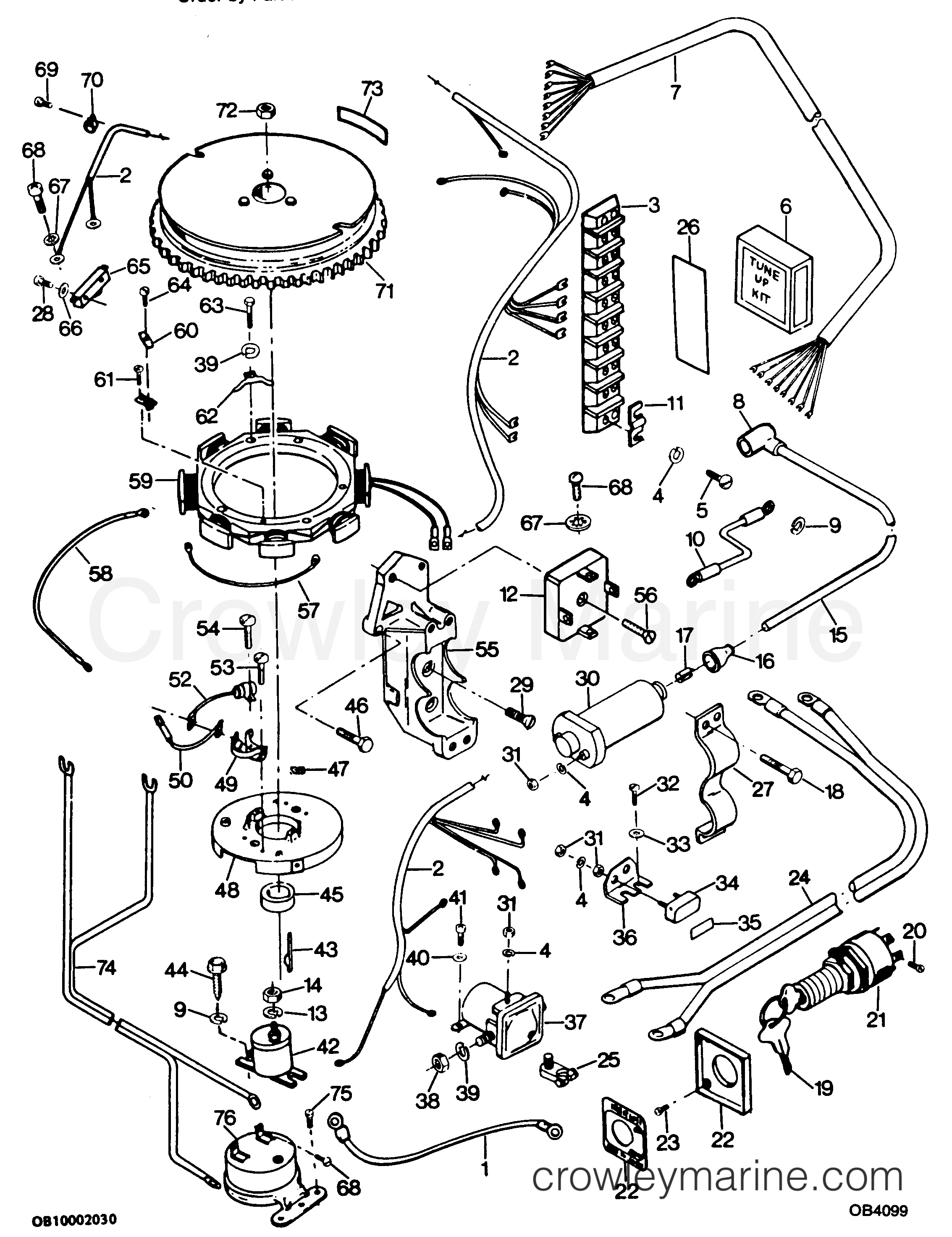 ALTERNATOR AND ELECTRICAL COMPONENTS - 1987 Force Outboard 50 0C507F7A