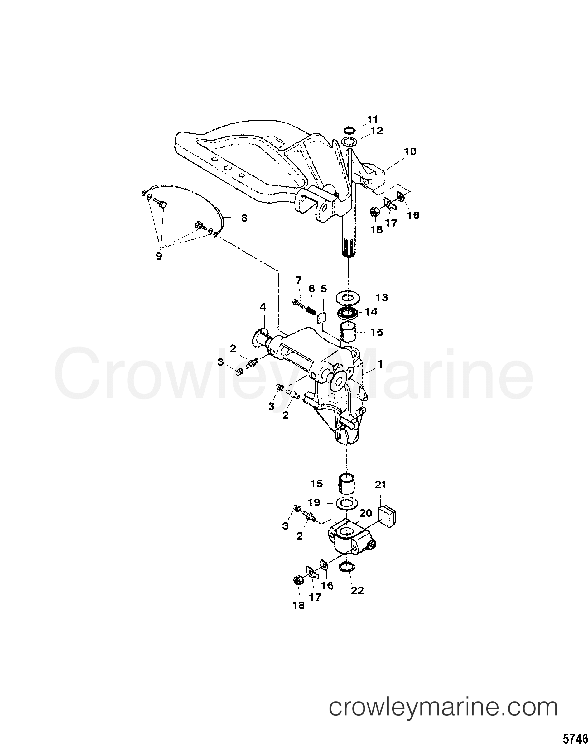 2004 Outboard 25 [M] - 7025207RL - SWIVEL BRACKET