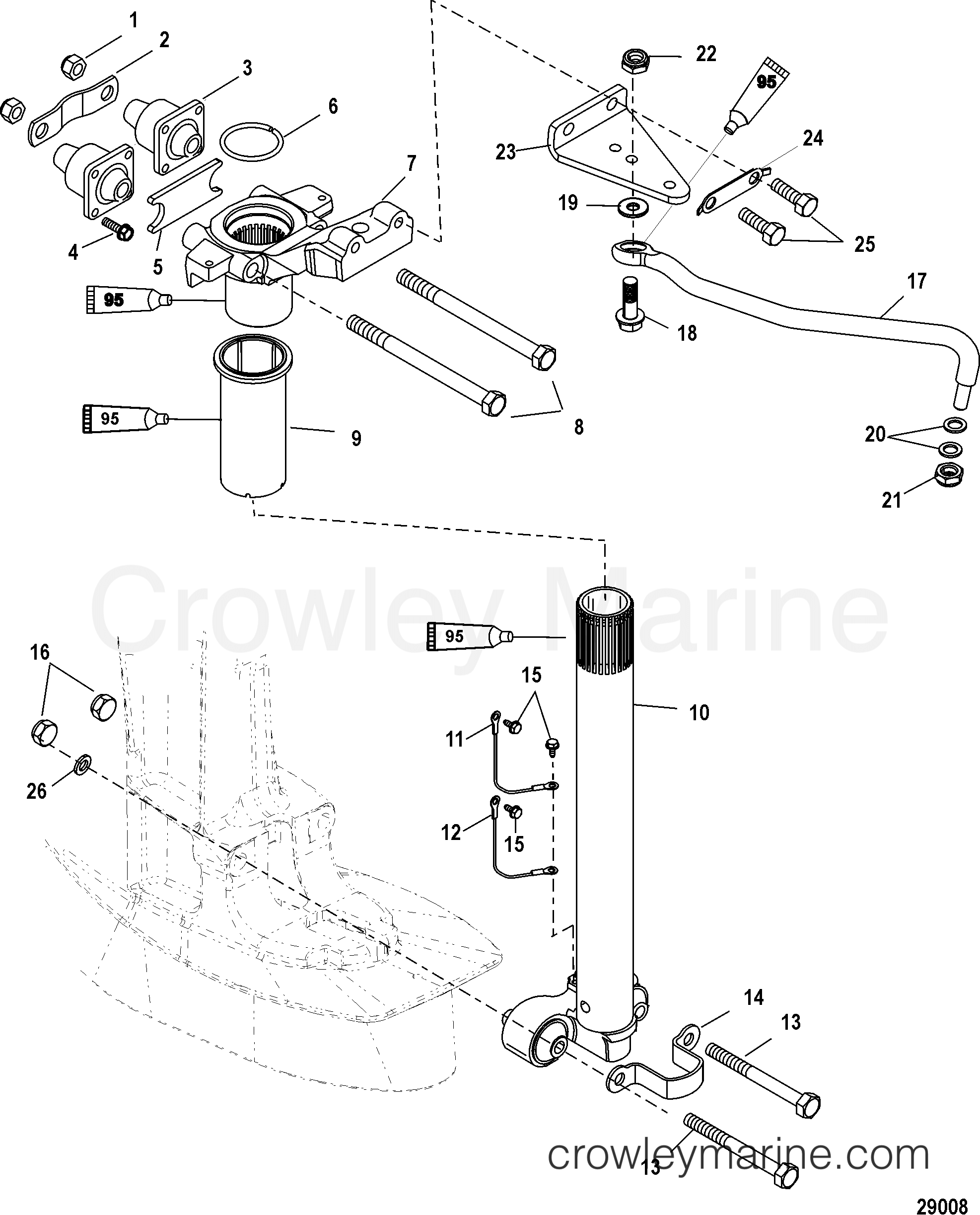 Serial Range Outboard 30 EFI (3 CYL.)(4-STROKE) - 1C109093 & Up - STEERING ARM