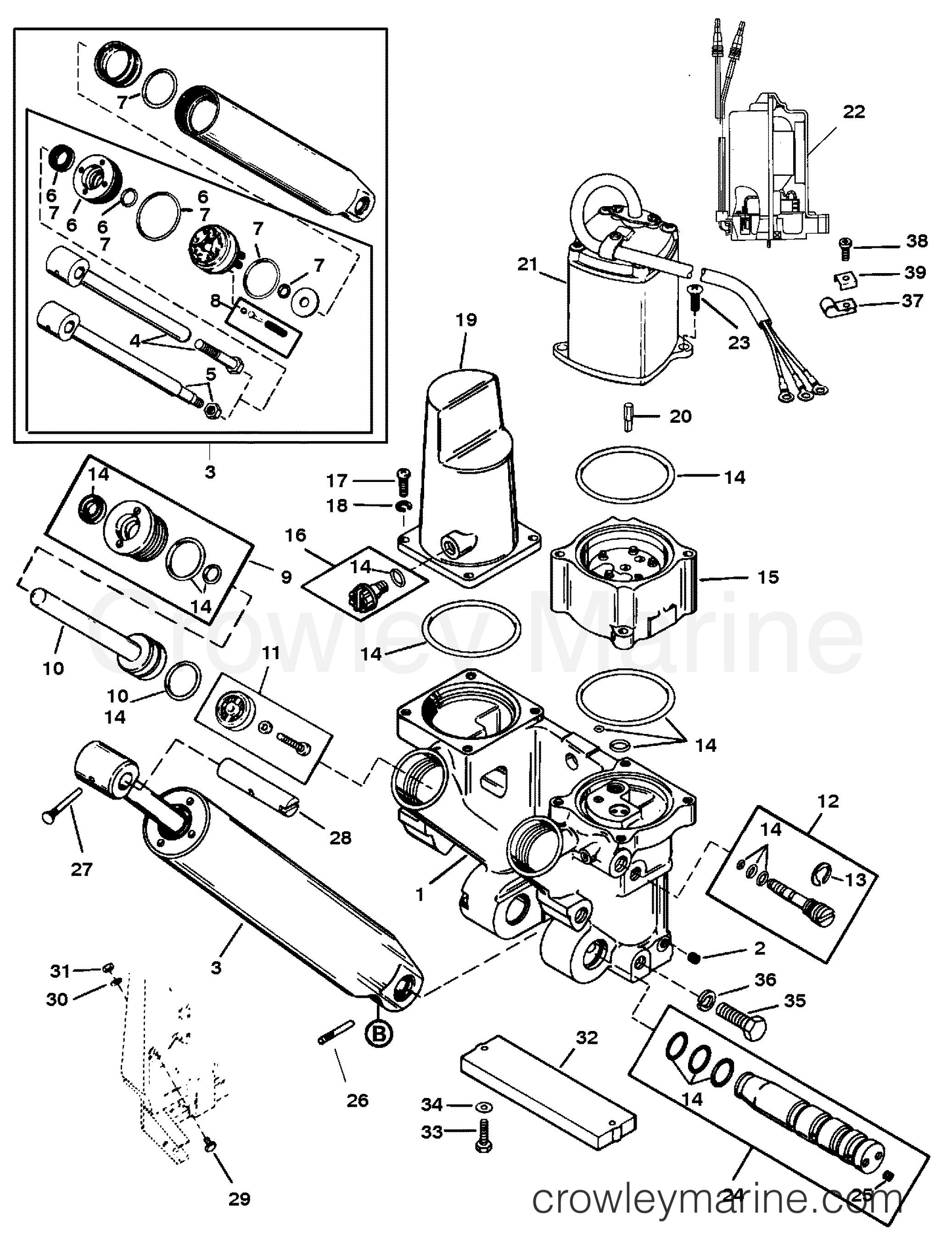 POWER TRIM COMPONENTS - 1995 Mercury Race Outboard 225 ... wiring mercury diagram harness 150 xr2 