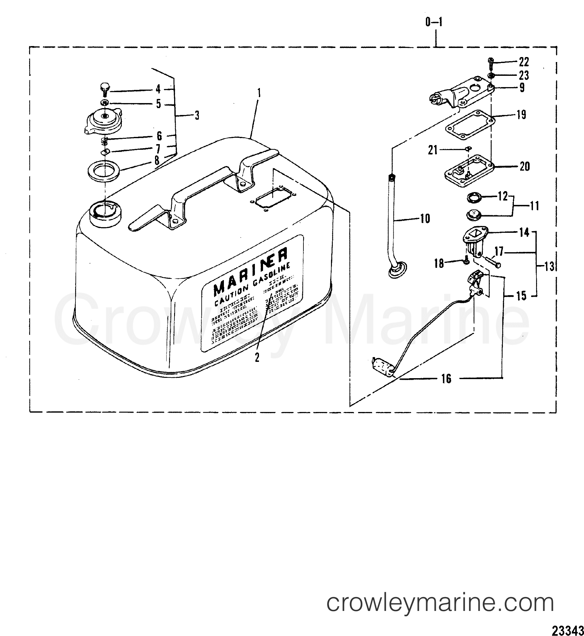 FUEL TANK, REPLACEMENT OR ADDITIONAL 1978 Outboard 40 [EL] 7040528