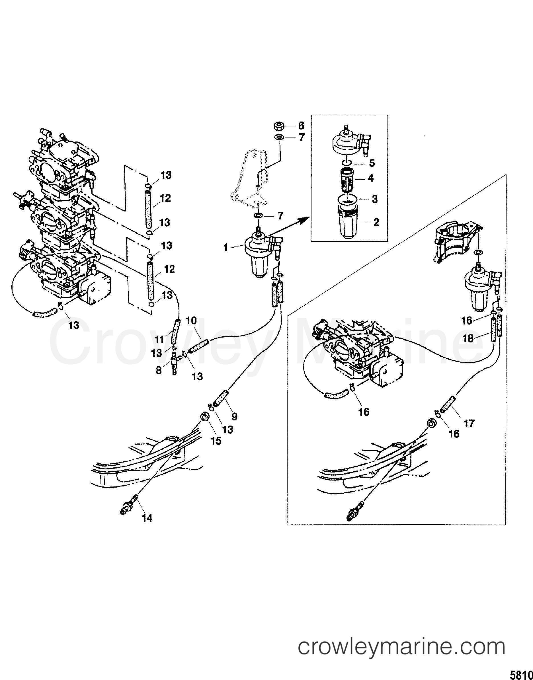 2003 Outboard 40 [M] - 704021PML - FUEL LINE