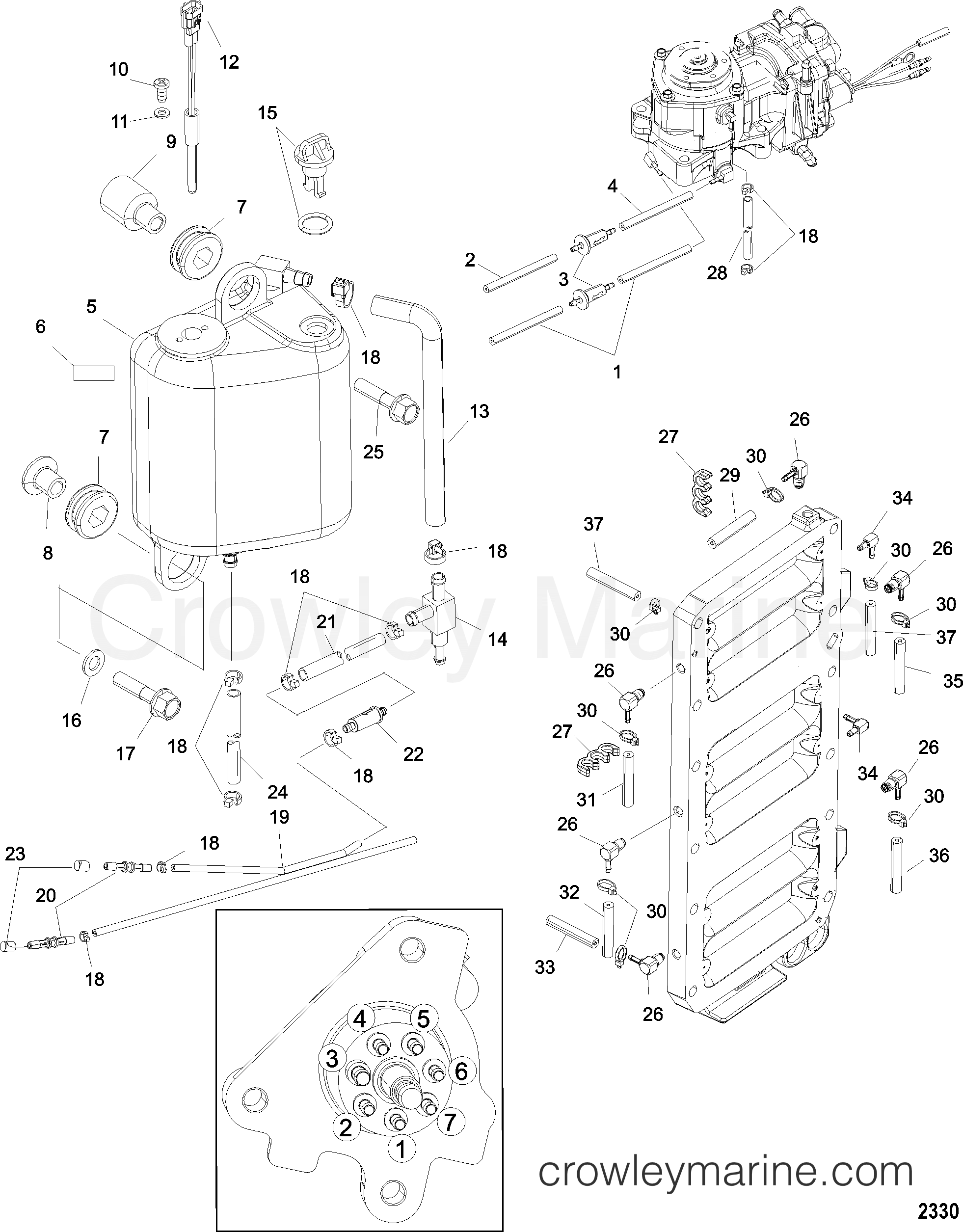 Serial Range Race Outboard 225 SPORT XS - 1E002584 & Up - OILING SYSTEM